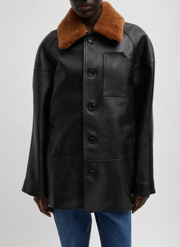Leather Carcoat made by Tibi