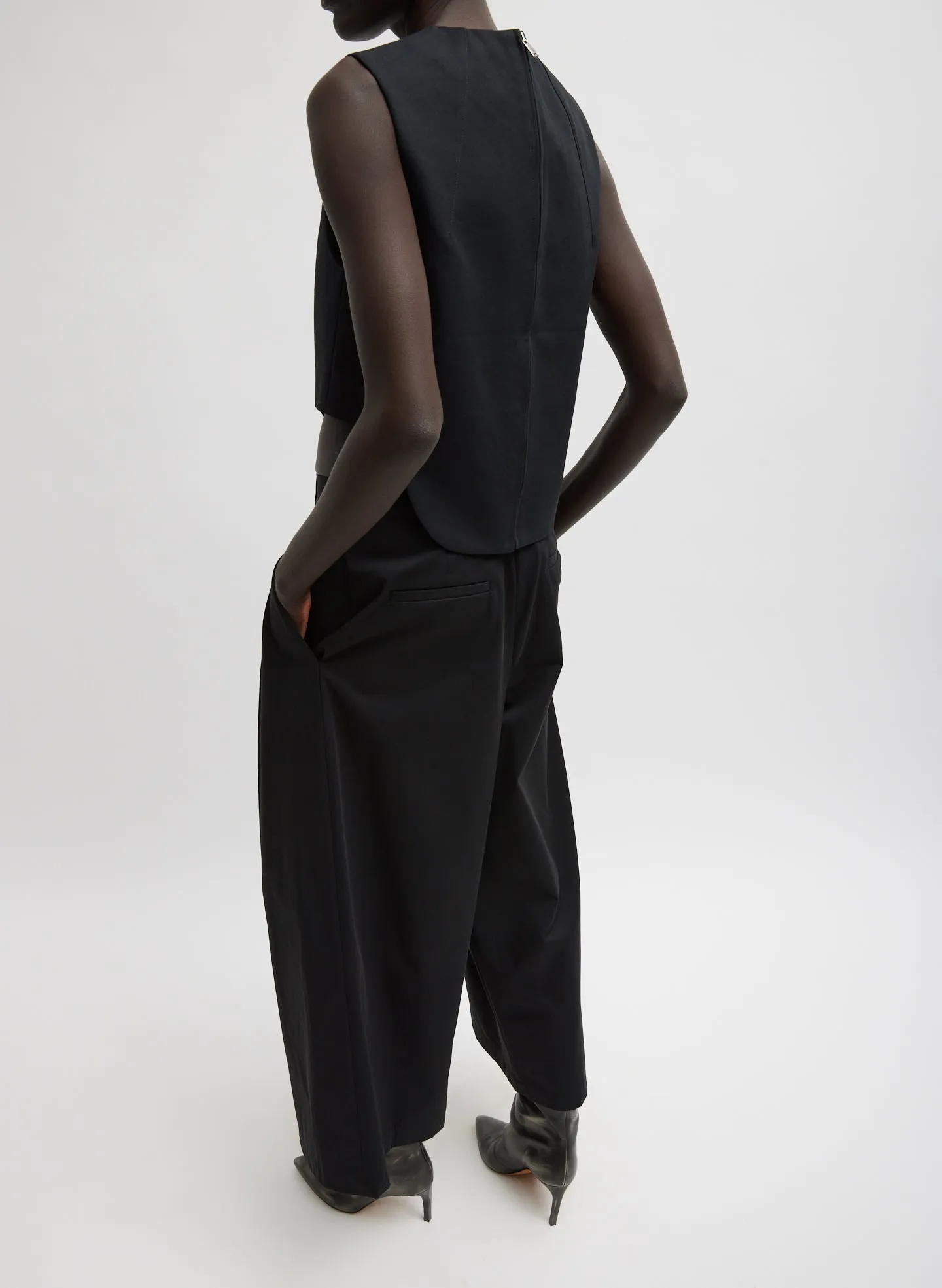 Sculpted Cotton Curved Hem Sleeveless Top sold by Tibi product image thumbnail 3