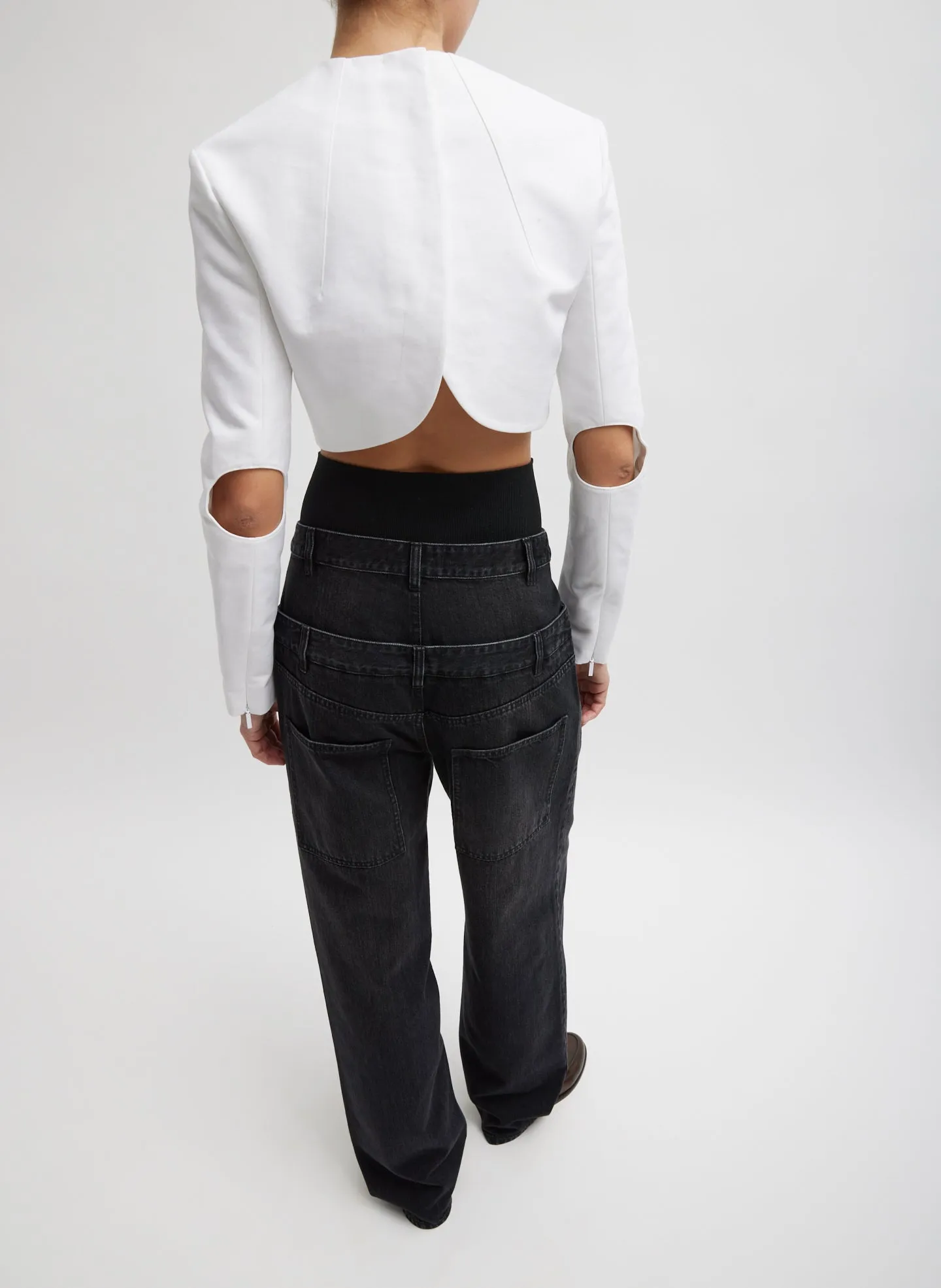Vintage Black Denim Double Waisted Slouchy Carpenter Jean sold by Tibi product image thumbnail 3