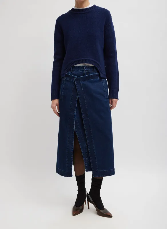 Classic Indigo Denim Wrap Skirt sold by Tibi