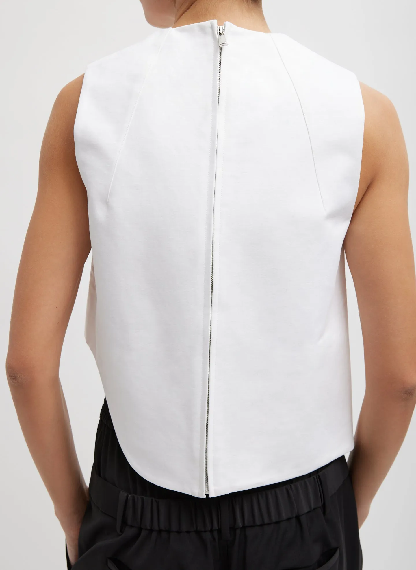 Sculpted Cotton Curved Hem Sleeveless Top sold by Tibi product image thumbnail 2