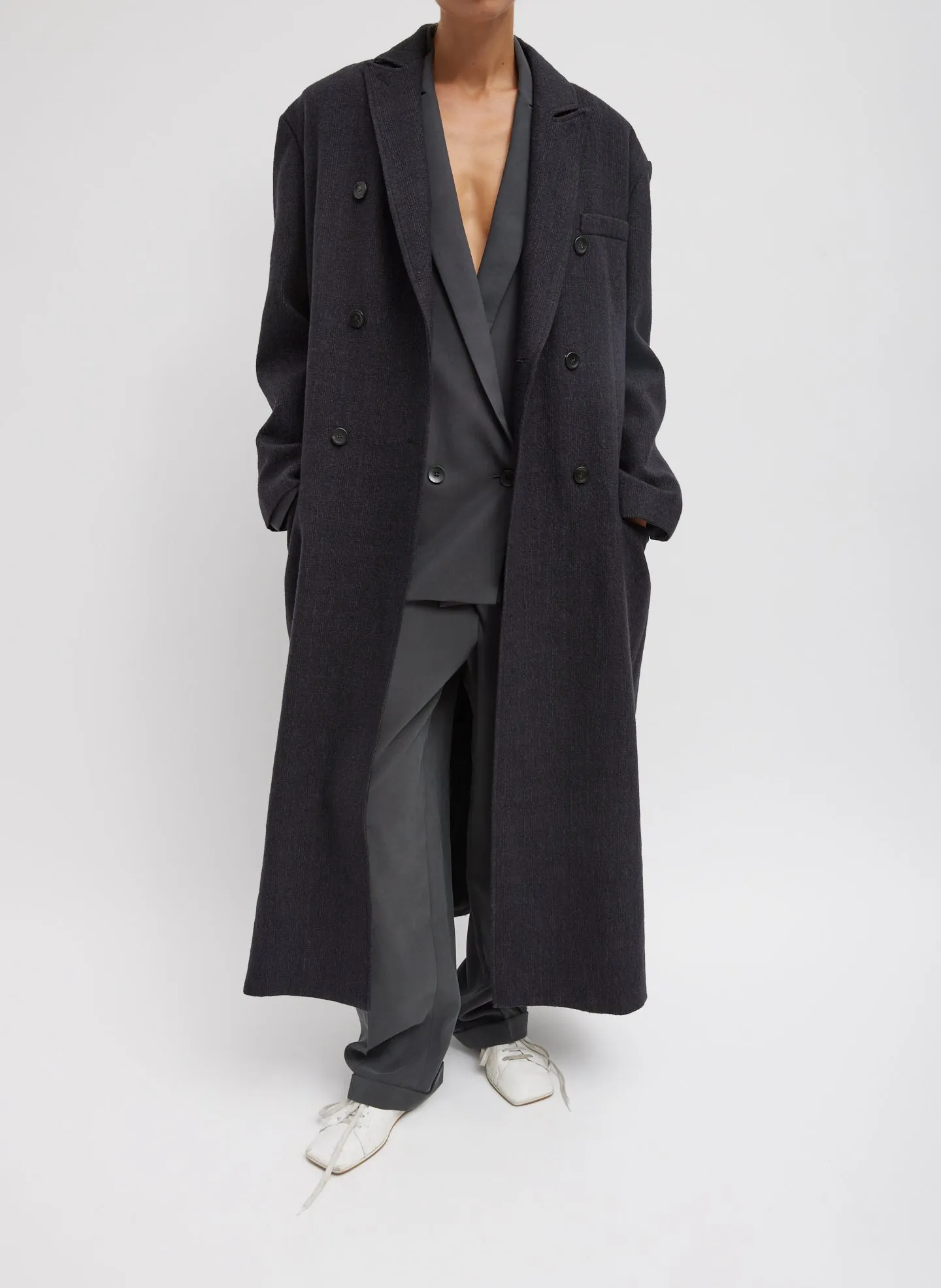 Kian Glenplaid Maxi Tux Coat sold by Tibi