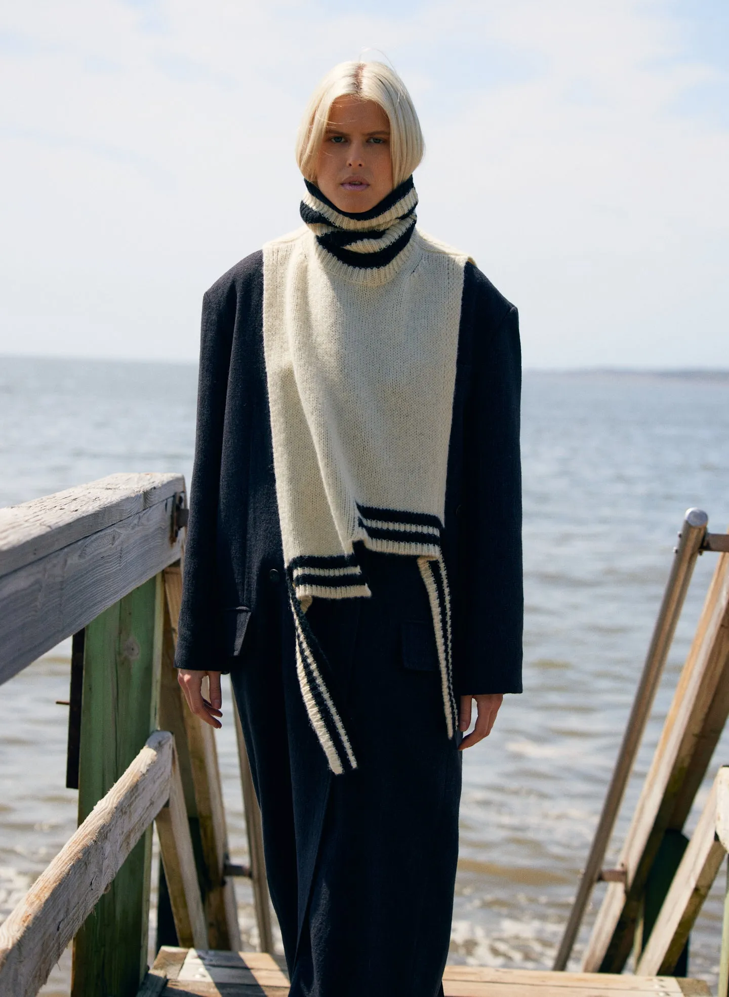 Soft Lambswool Sporty Turtleneck Dicky Sweater sold by Tibi product image thumbnail 2