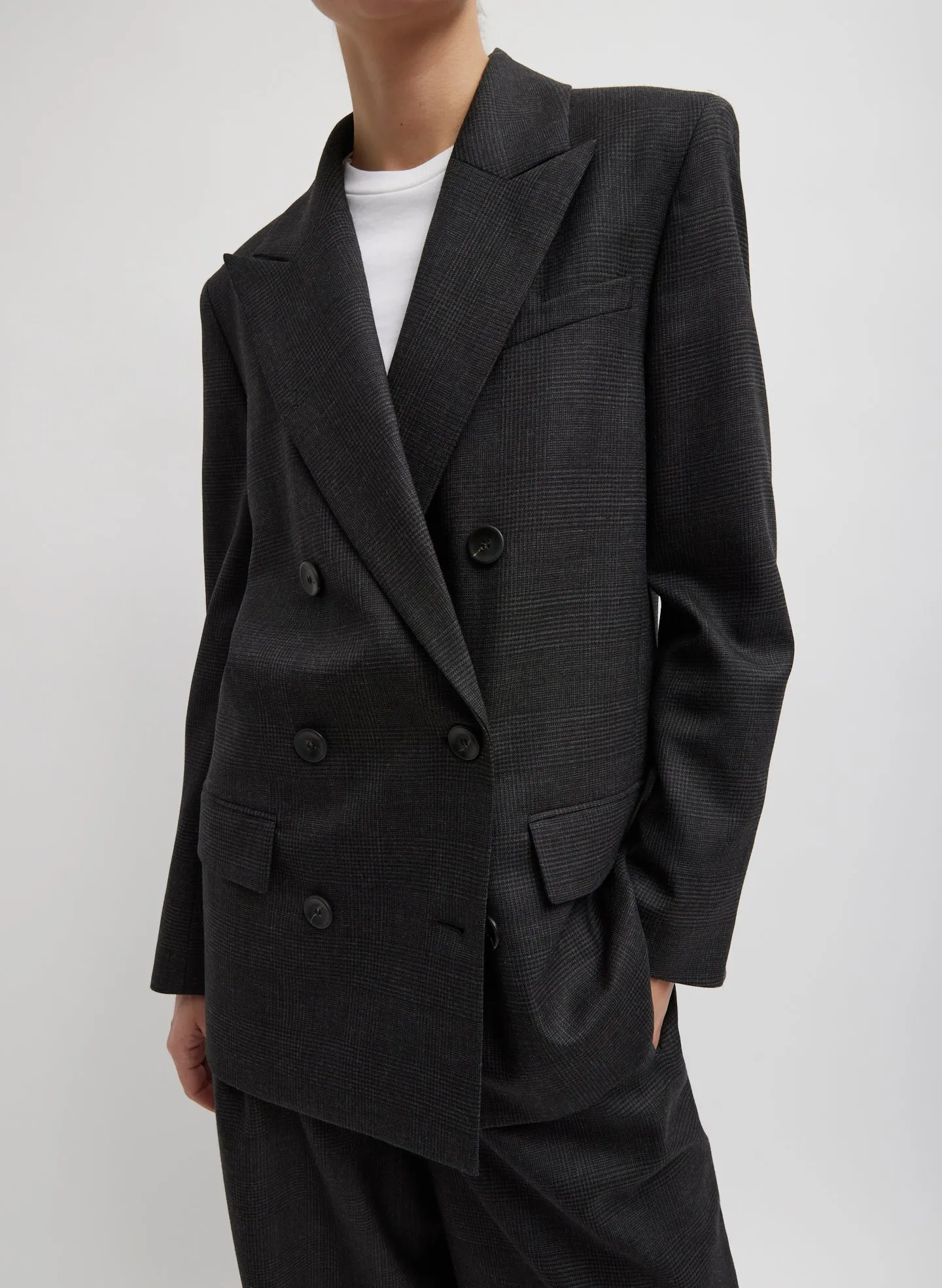 Adler Glenplaid Double Breasted Blazer With Cut Outs sold by Tibi product image thumbnail 4