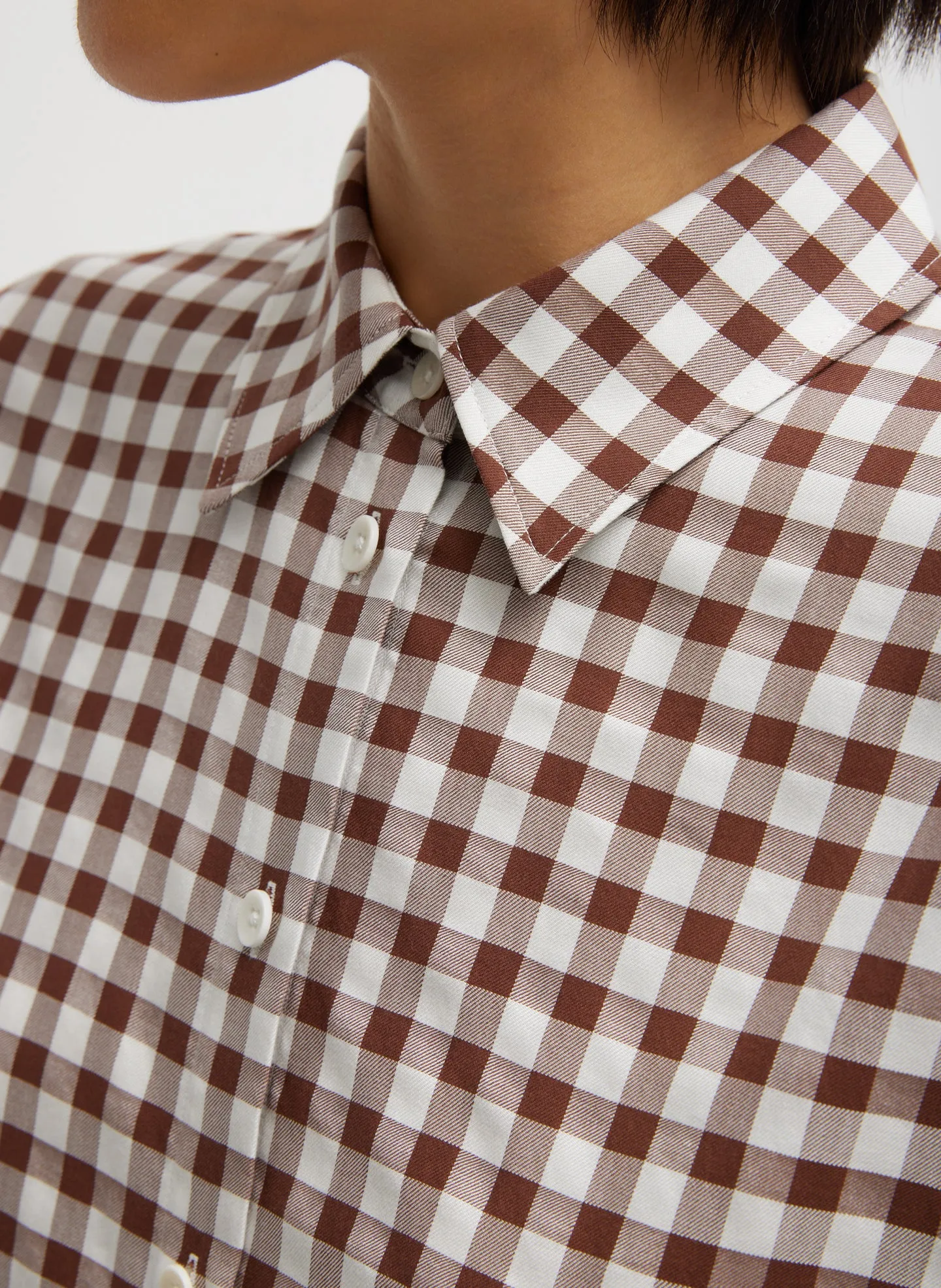 Gingham Drape Oversized Shirt sold by Tibi product image thumbnail 3