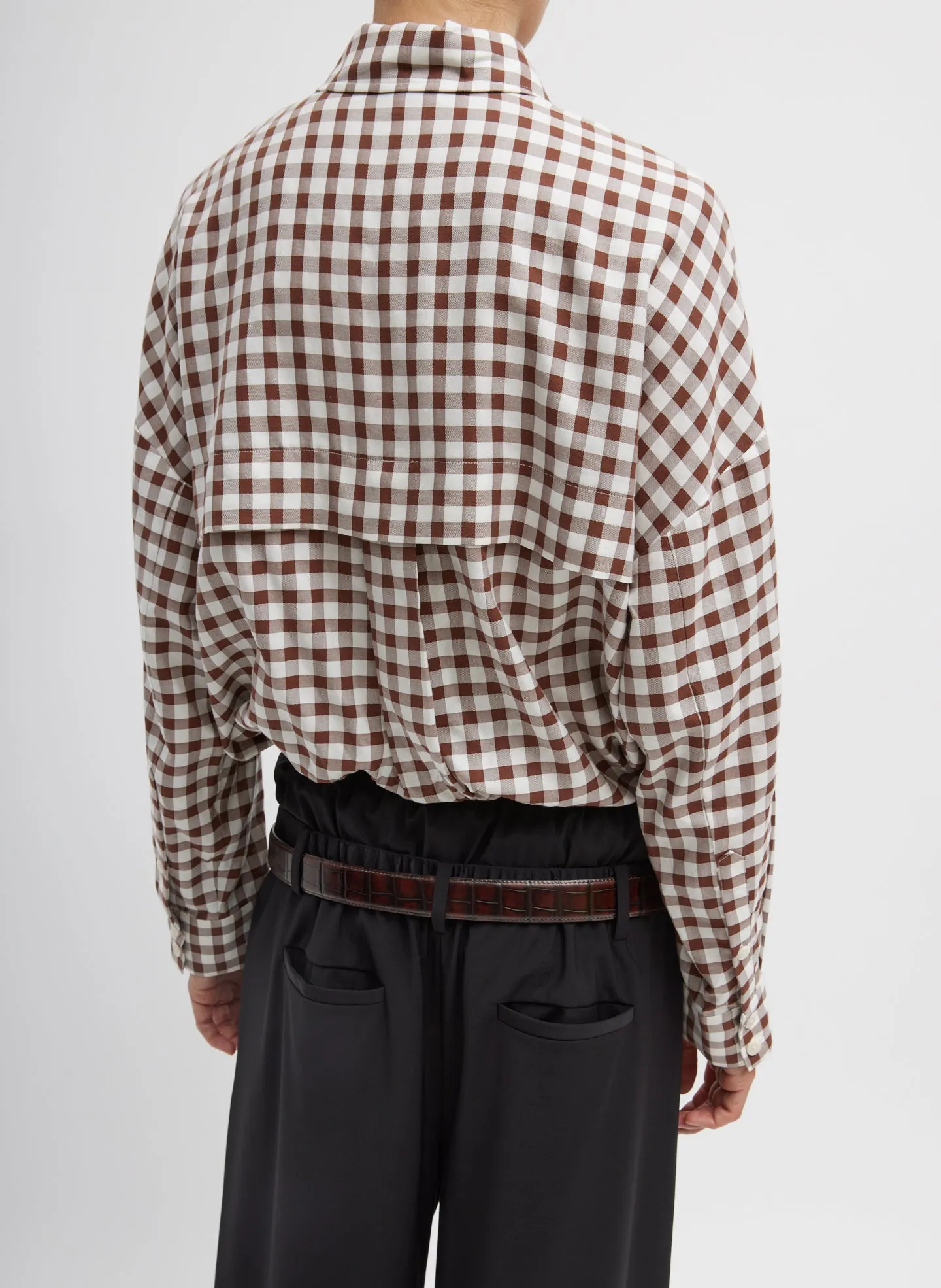 Gingham Drape Oversized Shirt sold by Tibi product image thumbnail 5