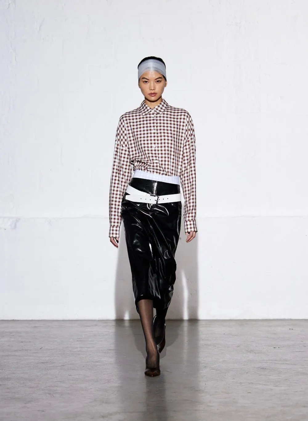 Gingham Drape Oversized Shirt sold by Tibi product image thumbnail 2