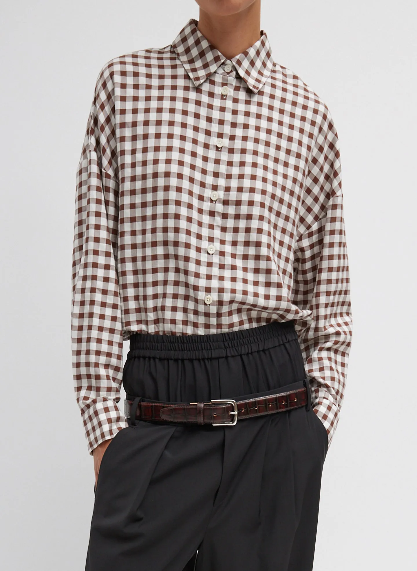 Gingham Drape Oversized Shirt sold by Tibi