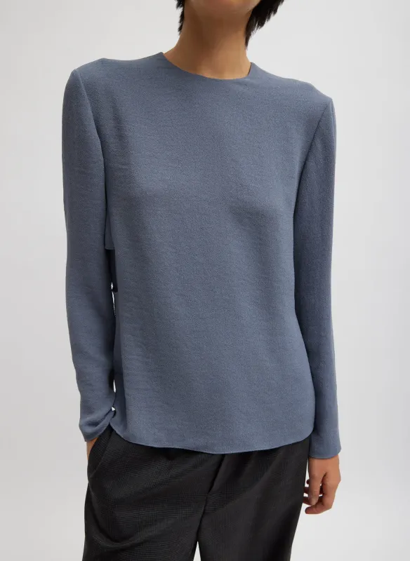 Pebble Sable Paneled Long Sleeve Top made by Tibi