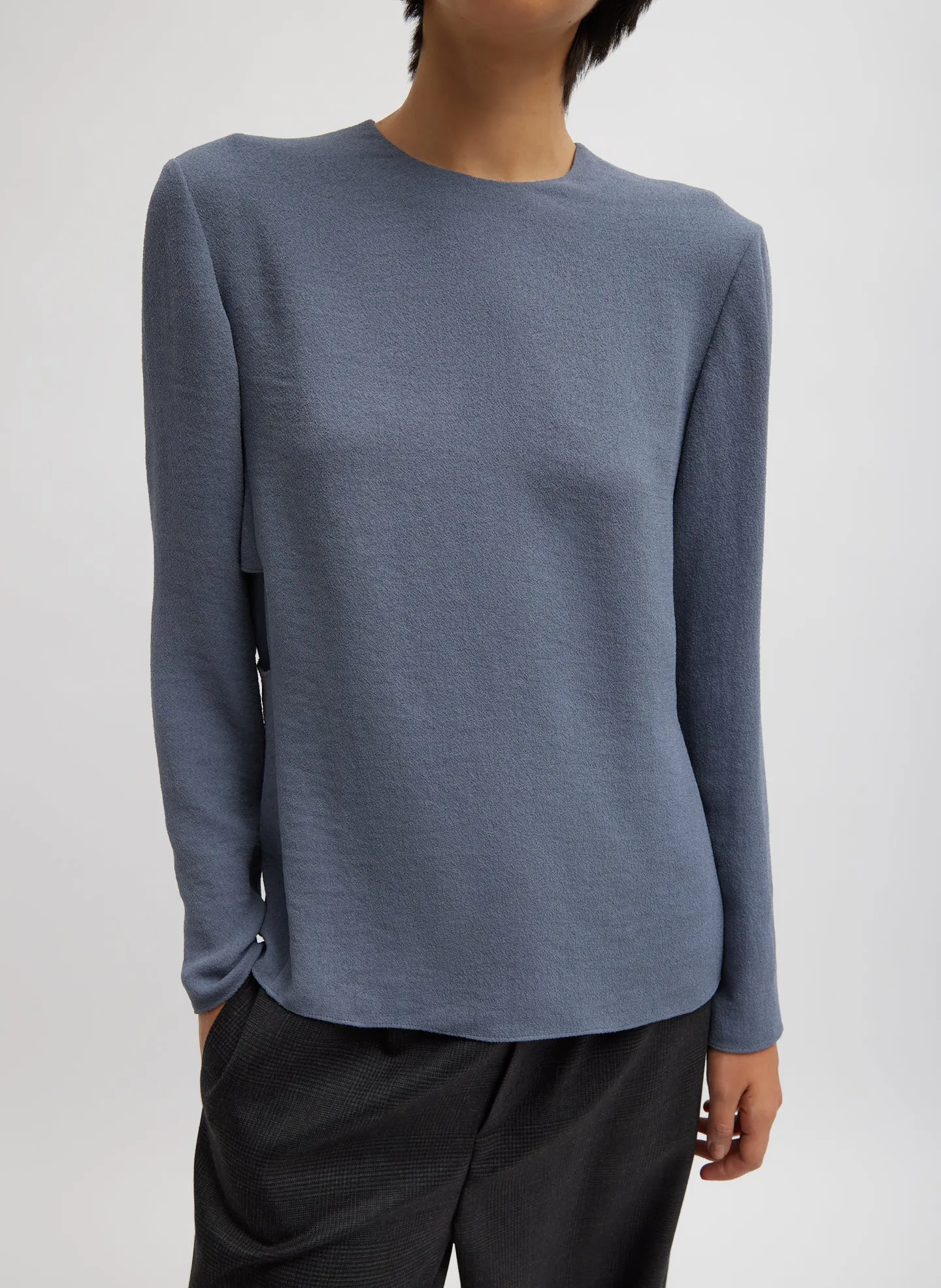 Pebble Sable Paneled Long Sleeve Top sold by Tibi
