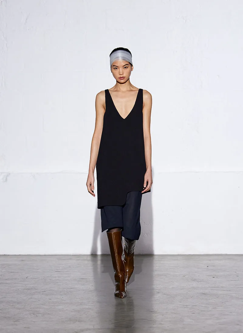 Melee Crepe V-Neck Power Mesh Combo Dress sold by Tibi product image thumbnail 2