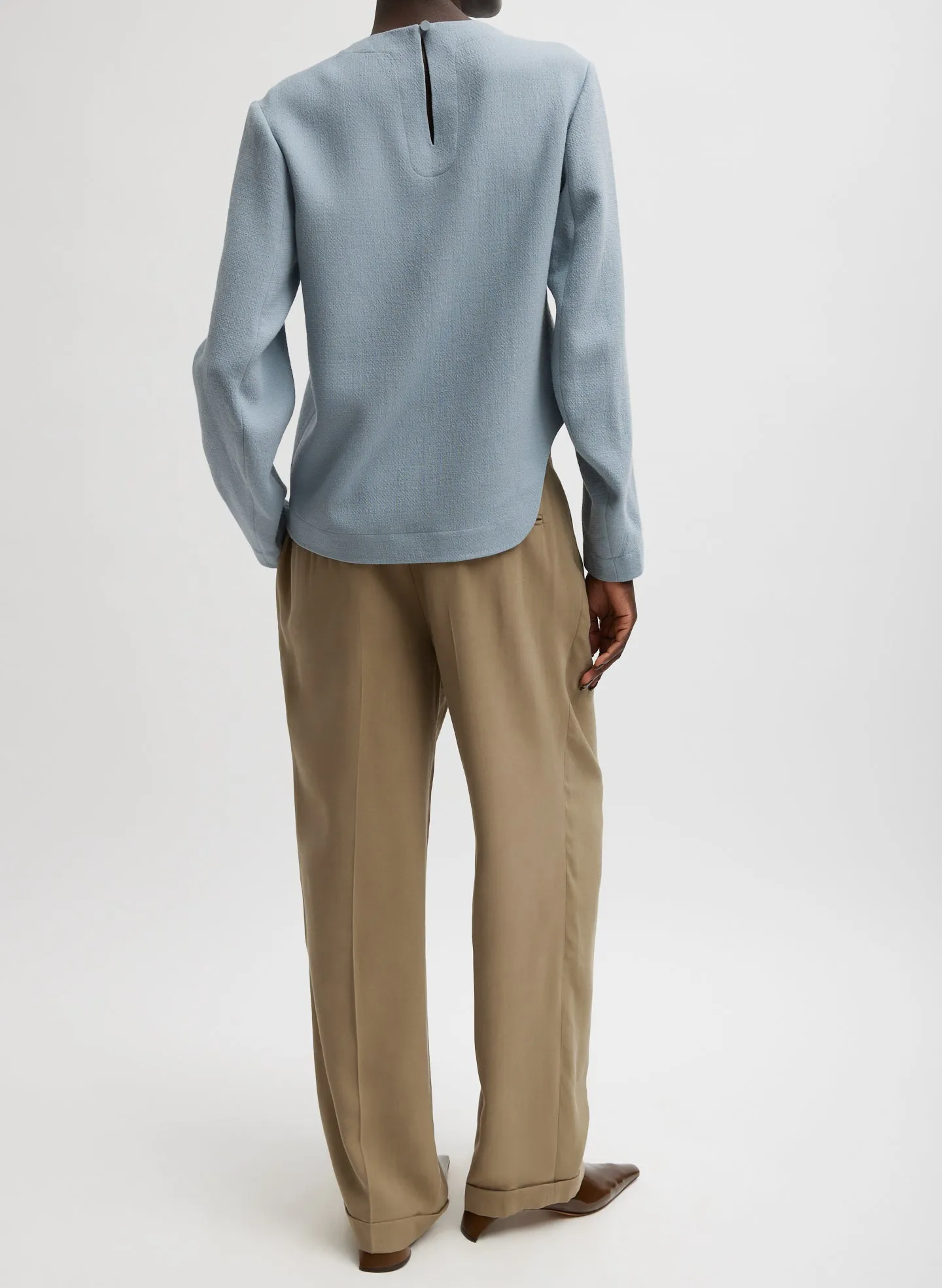 Melee Crepe Long Sleeve Cropped Top sold by Tibi product image thumbnail 5