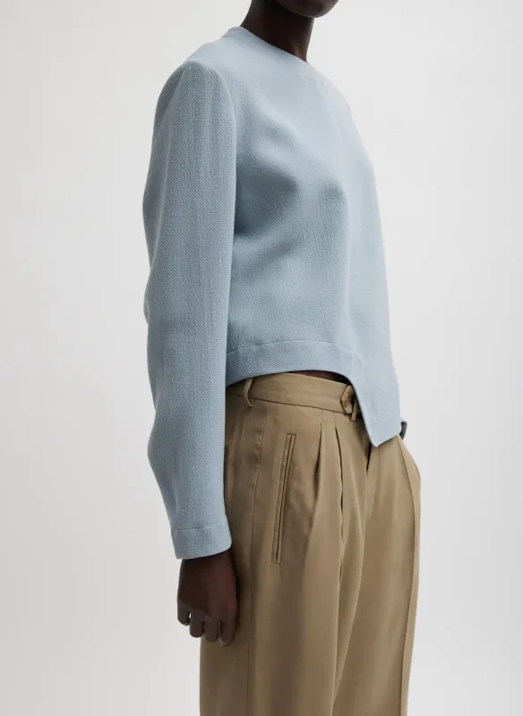 Melee Crepe Long Sleeve Cropped Top made by Tibi