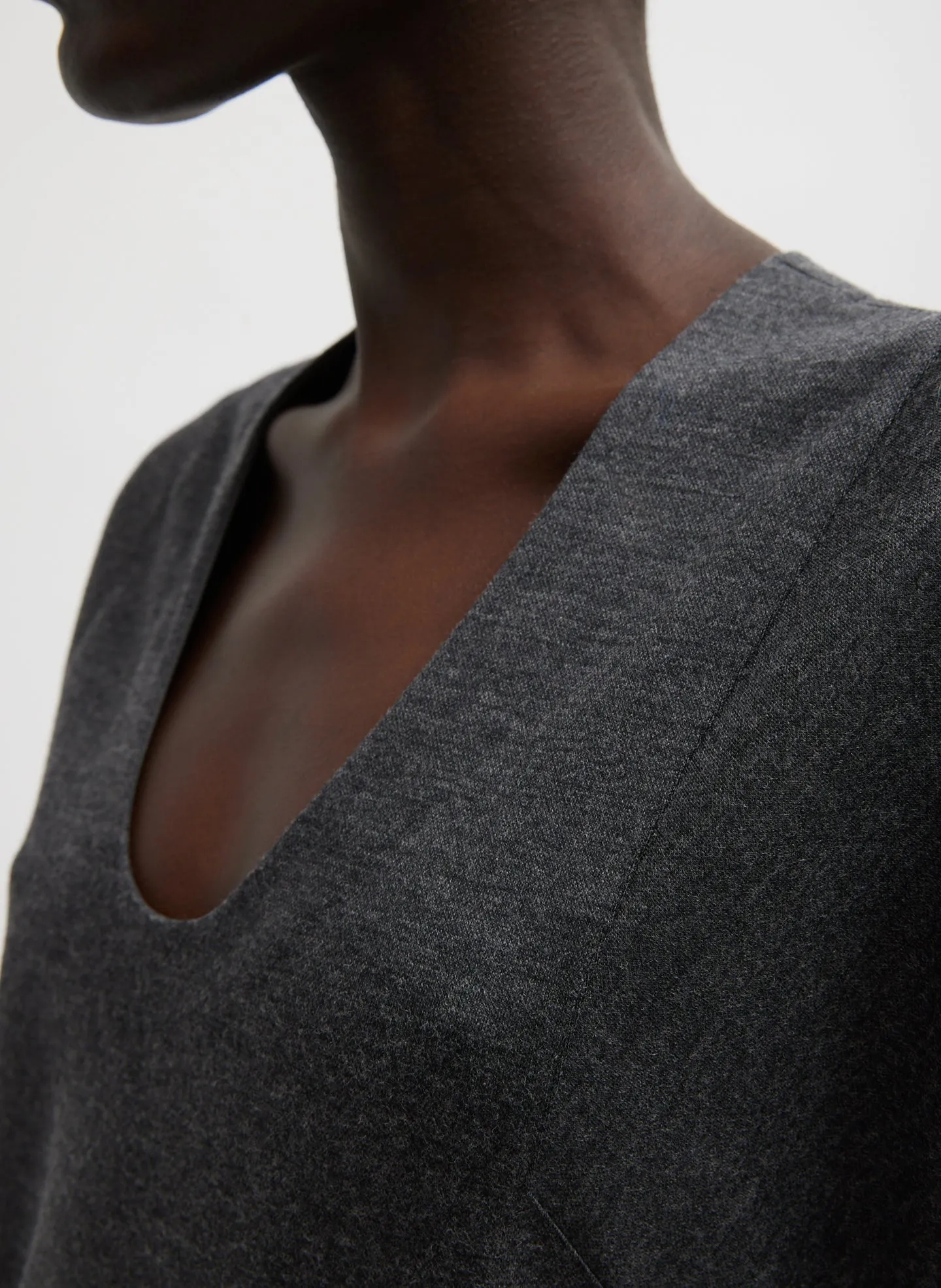 Melange Jersey U-Neck Top sold by Tibi product image thumbnail 3