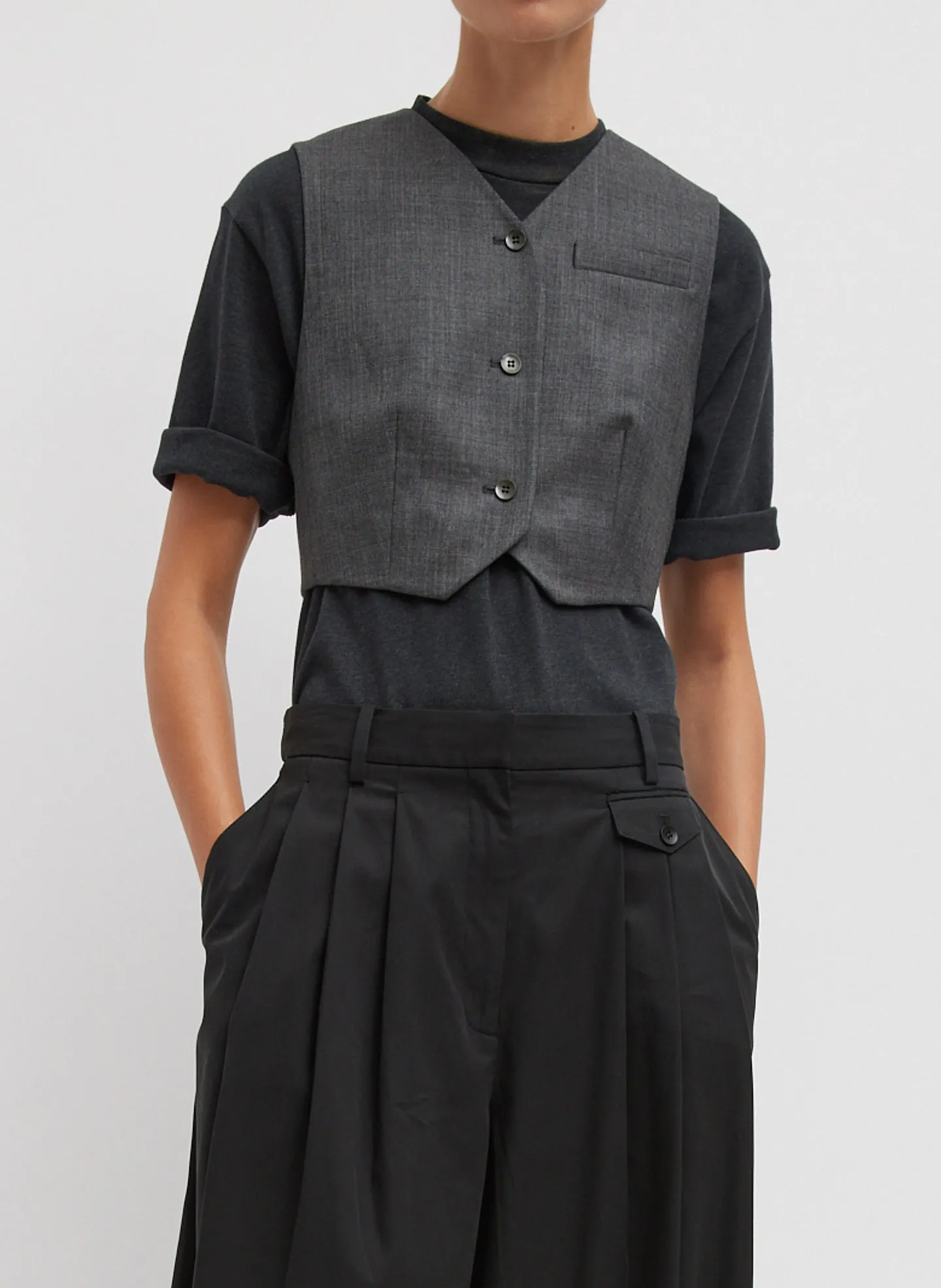 Ellis Suiting Shrunken Vest sold by Tibi