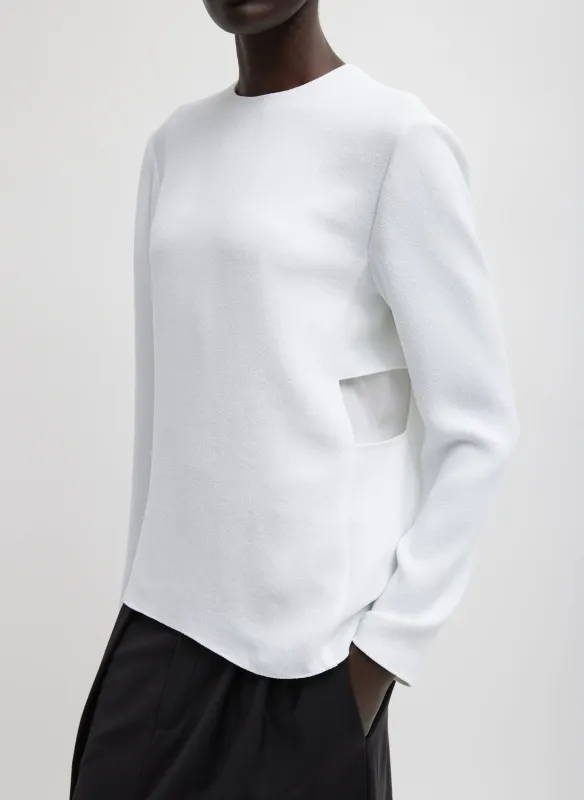 Pebble Sable Paneled Long Sleeve Top made by Tibi