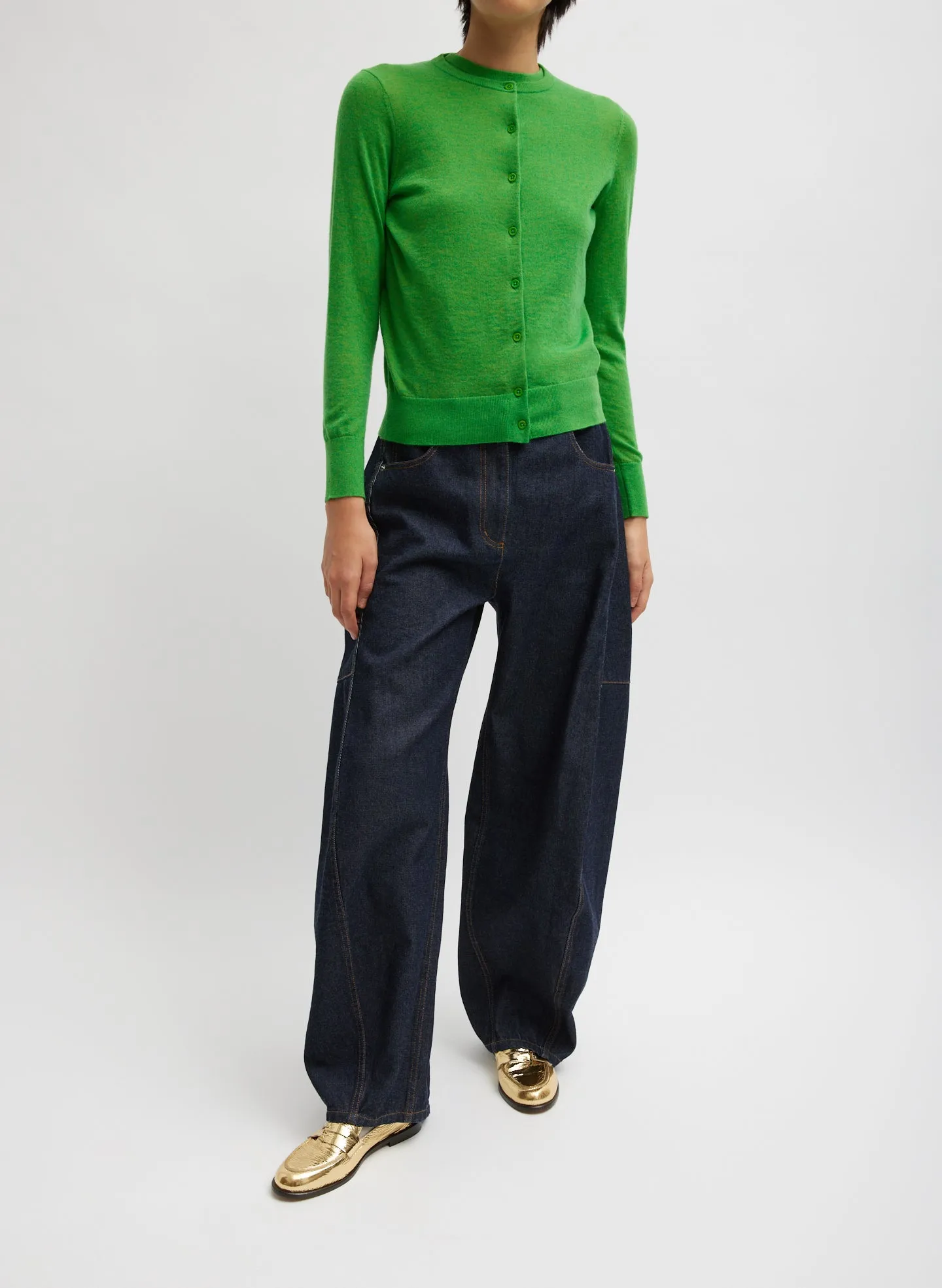 Skinlike Mercerized Wool Shrunken Cardigan sold by Tibi product image thumbnail 4