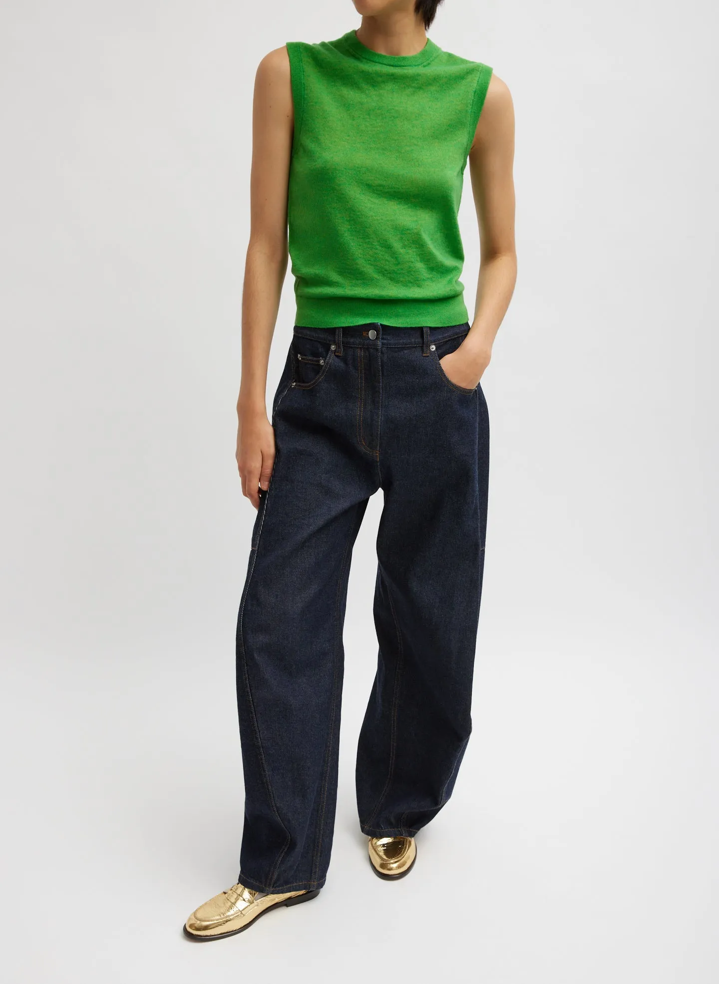 Skinlike Mercerized Wool Sleeveless Sweater sold by Tibi product image thumbnail 5