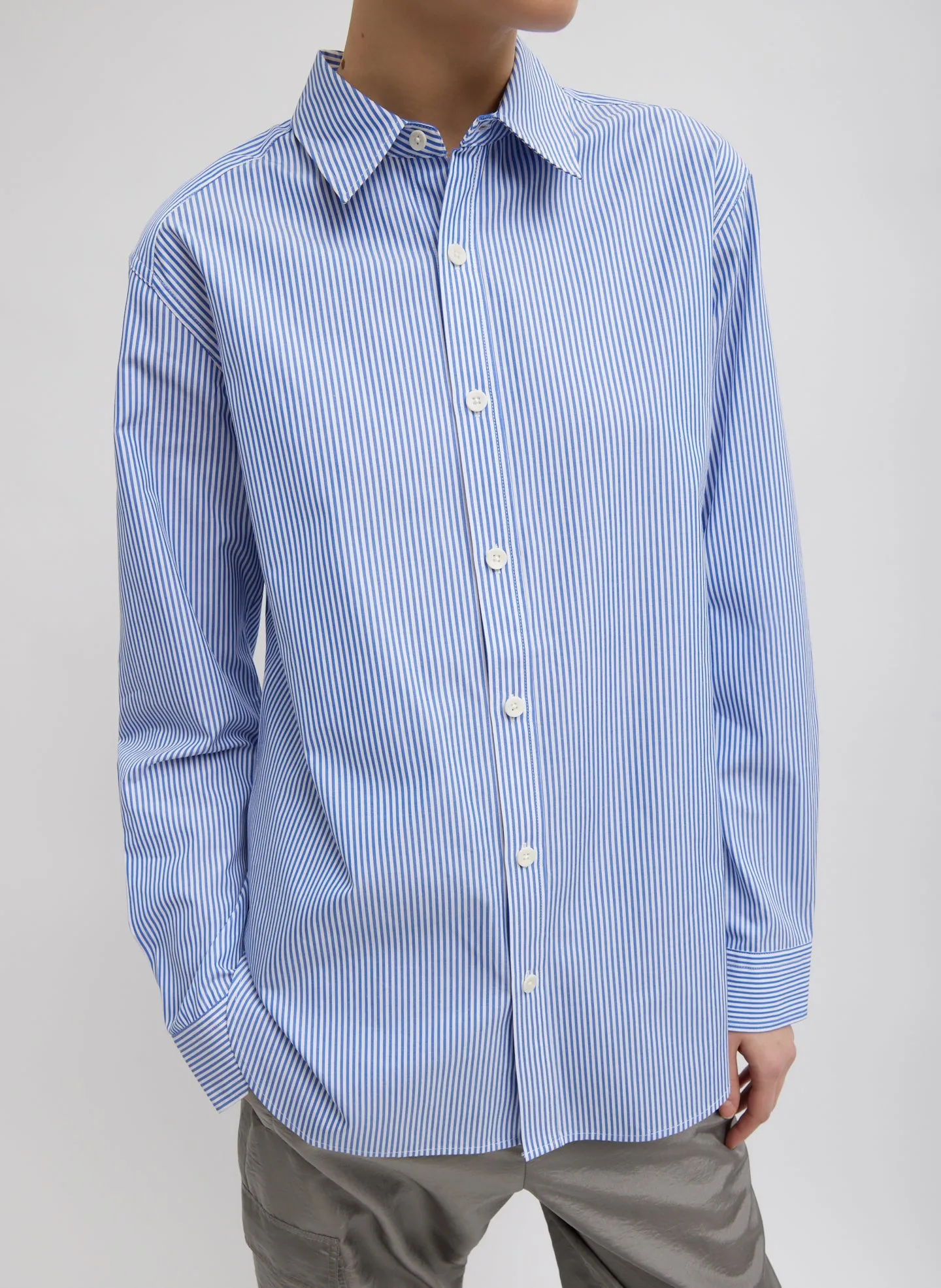 Striped Shirting Charlie Men's Slim Shirt sold by Tibi