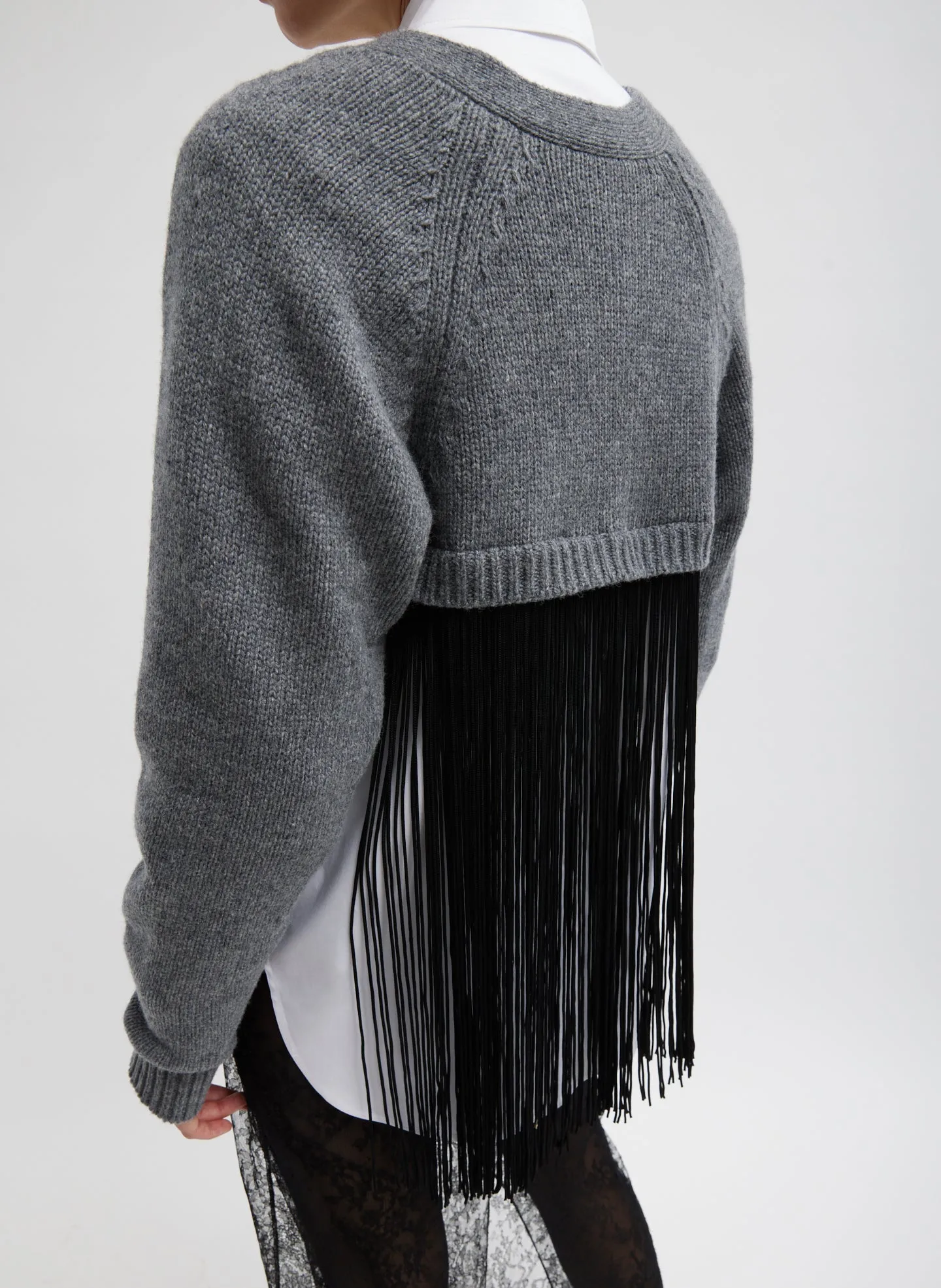 Soft Sweater Fringed Half Cardigan sold by Tibi product image thumbnail 5
