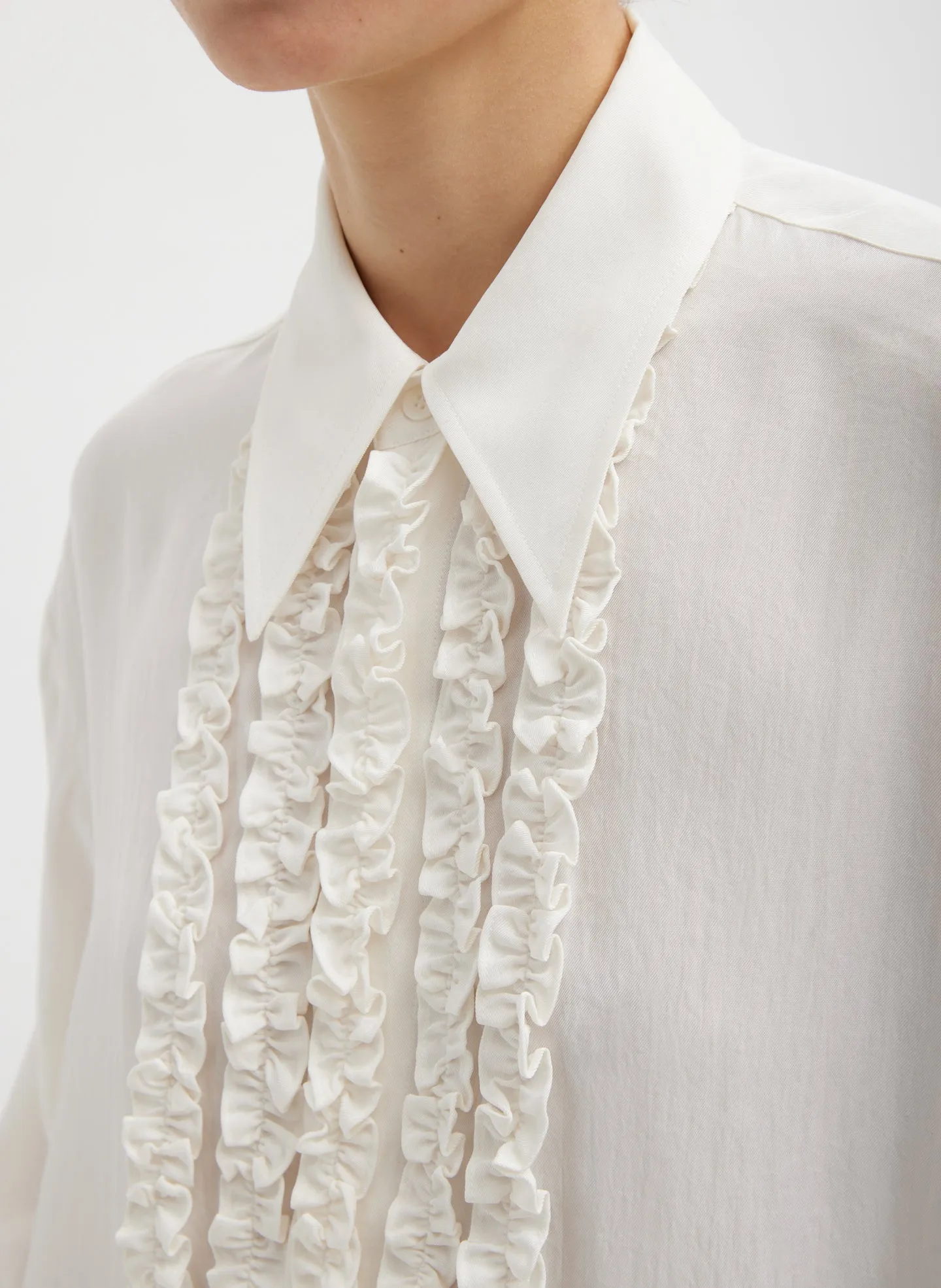 Winter Acetate Easy Tuxedo Shirt sold by Tibi product image thumbnail 4