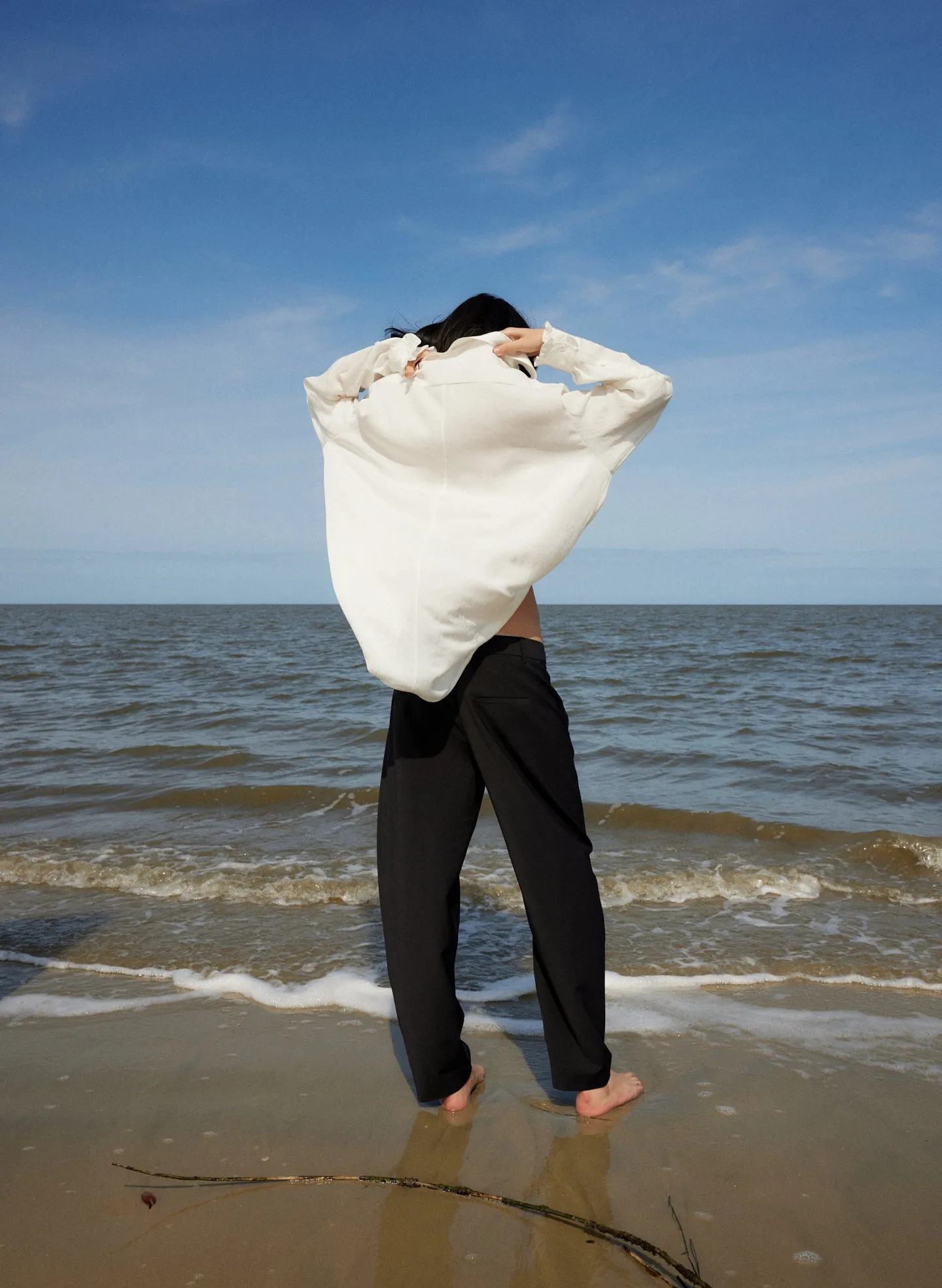 Winter Acetate Easy Tuxedo Shirt sold by Tibi product image thumbnail 3