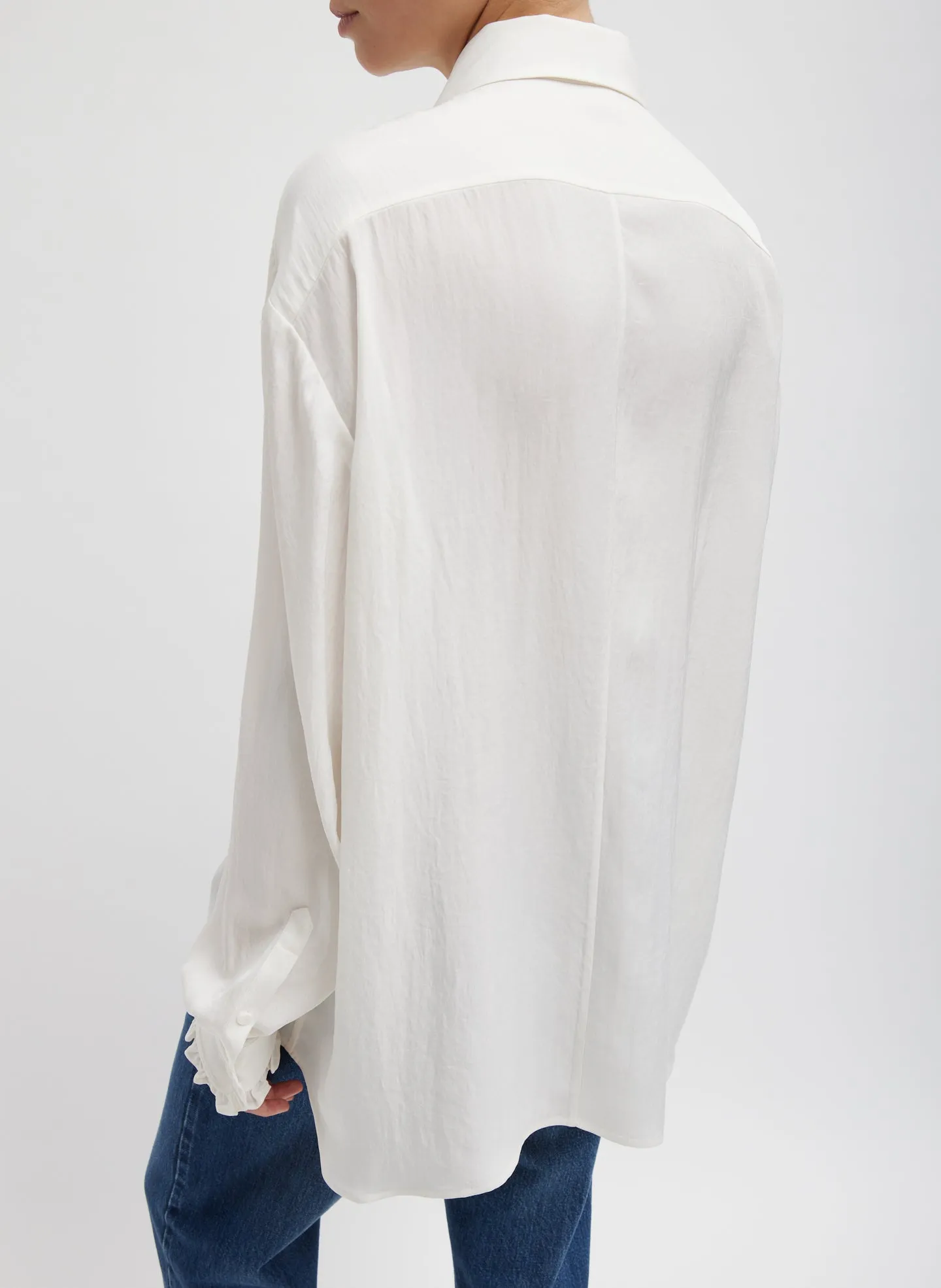 Winter Acetate Easy Tuxedo Shirt sold by Tibi product image thumbnail 5