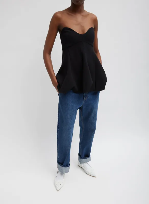 Melee Crepe Strapless Top made by Tibi