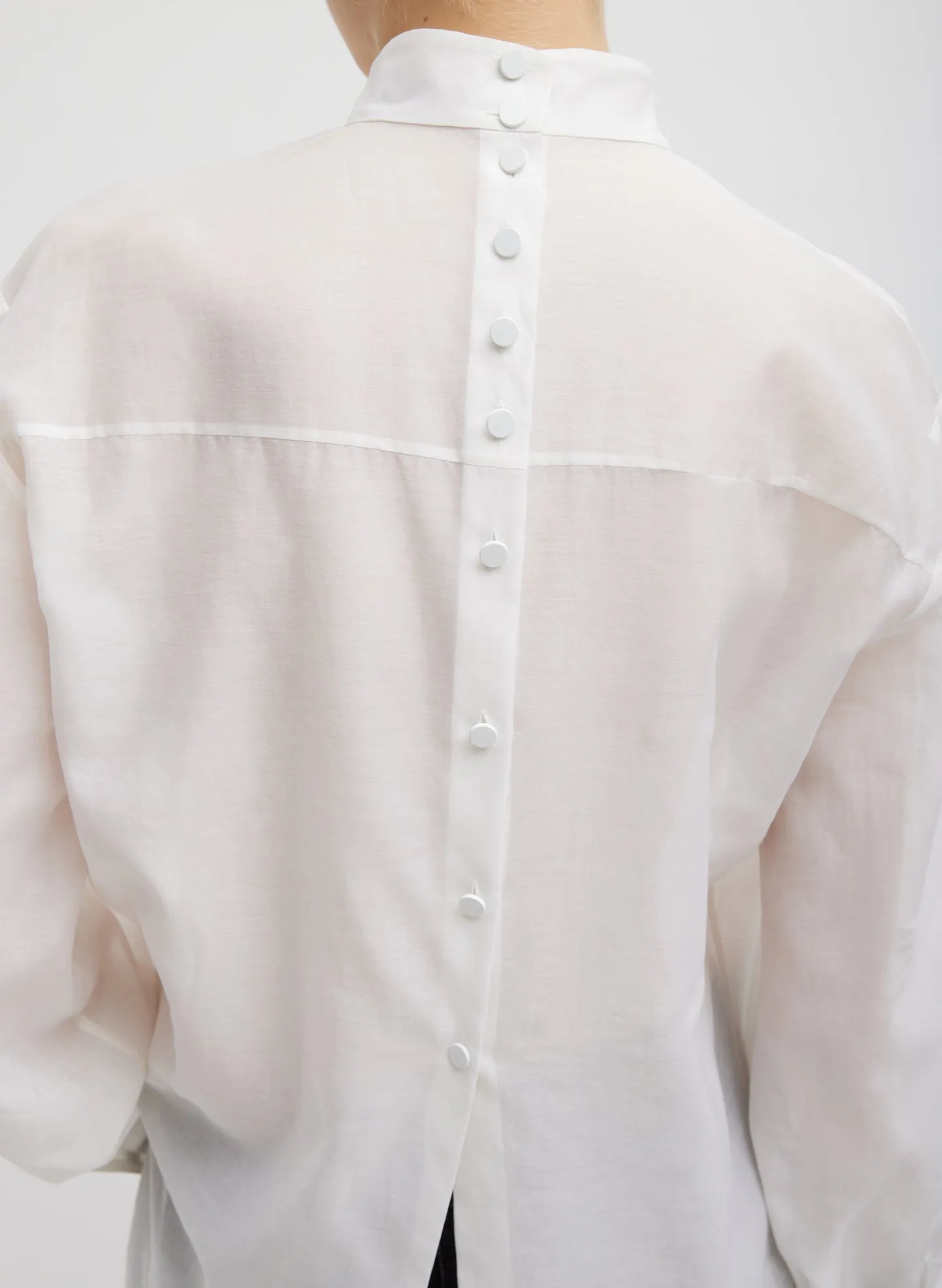 Silk Cotton Shirred Neck Blouse sold by Tibi product image thumbnail 5