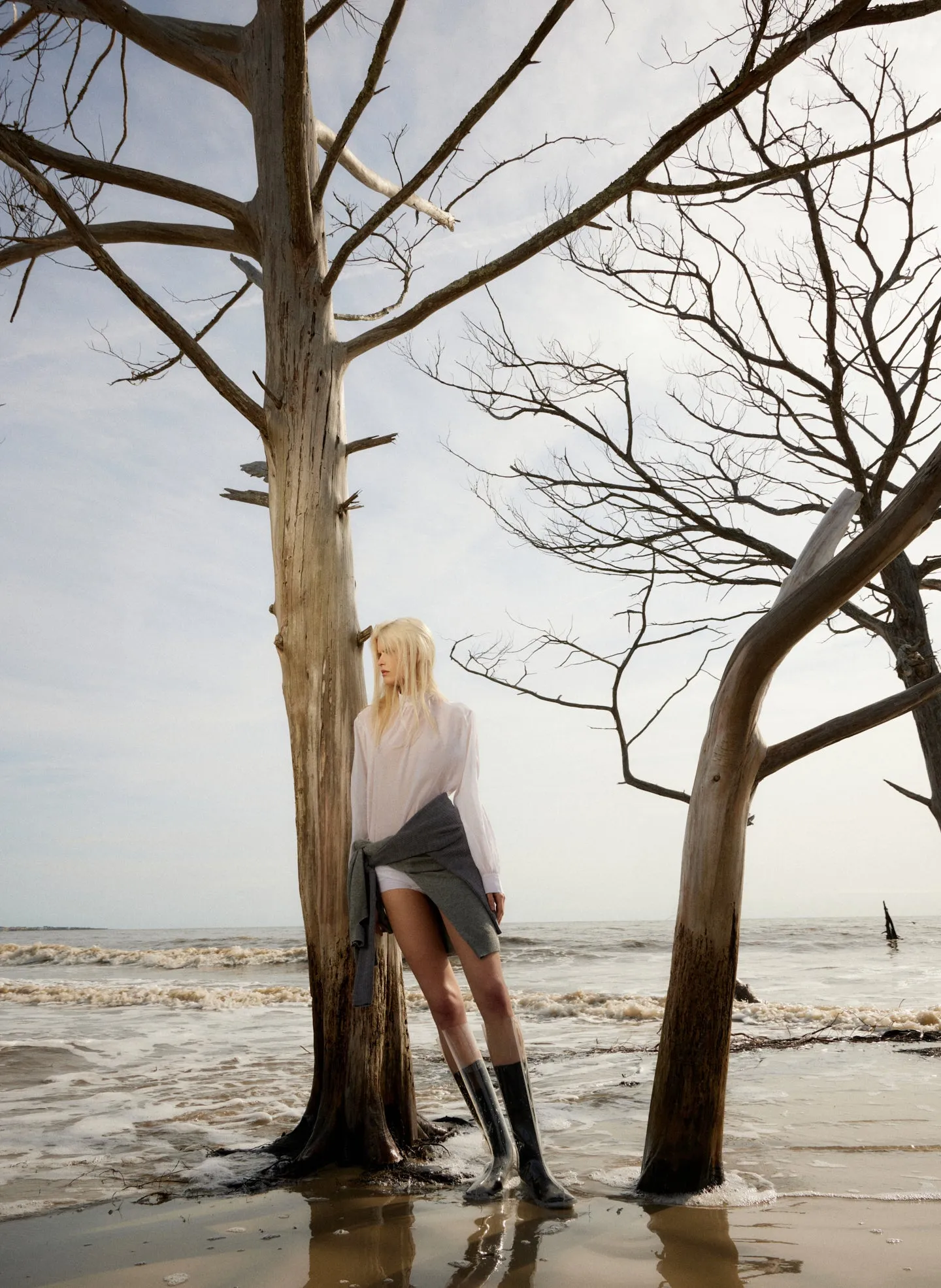 Silk Cotton Shirred Neck Blouse sold by Tibi product image thumbnail 2