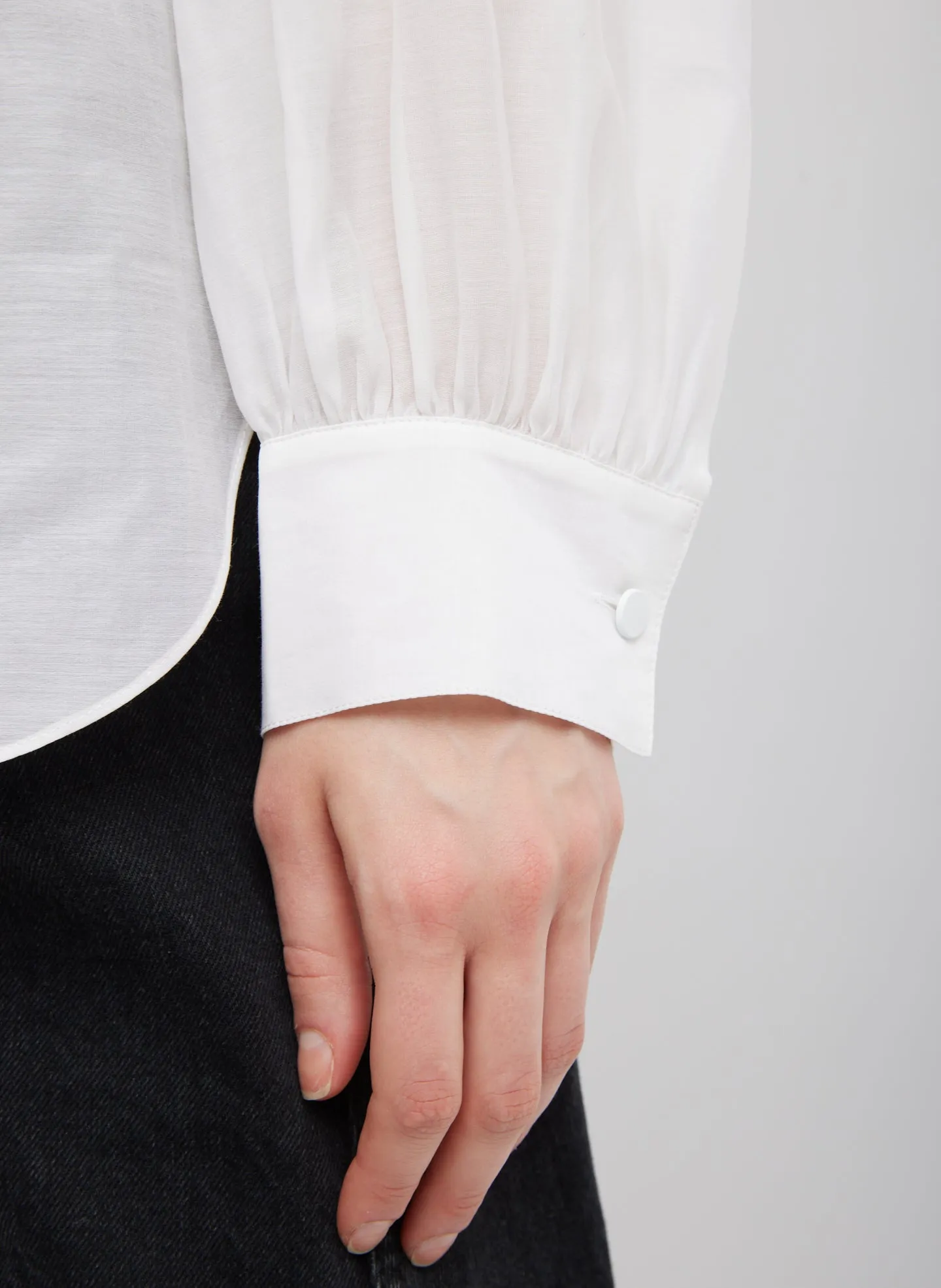 Silk Cotton Shirred Neck Blouse sold by Tibi product image thumbnail 4