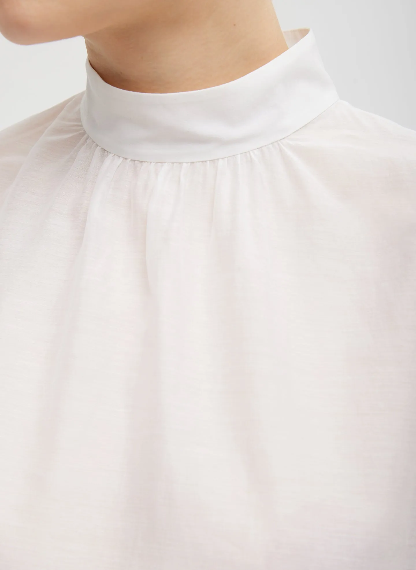 Silk Cotton Shirred Neck Blouse sold by Tibi product image thumbnail 3