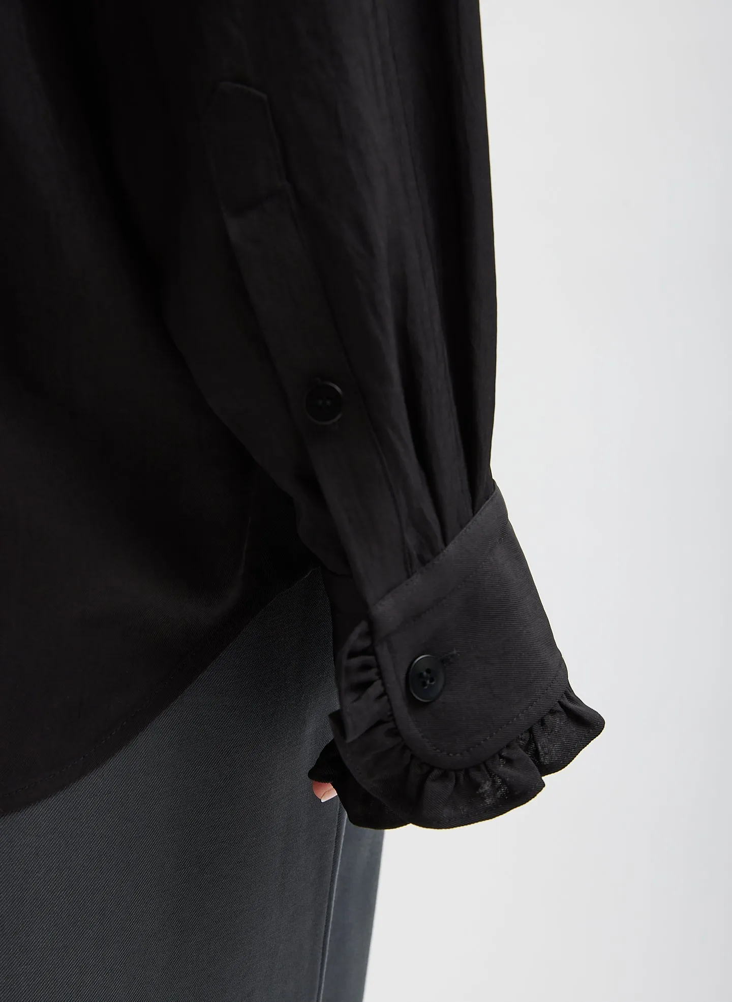 Winter Acetate Easy Tuxedo Shirt sold by Tibi product image thumbnail 3