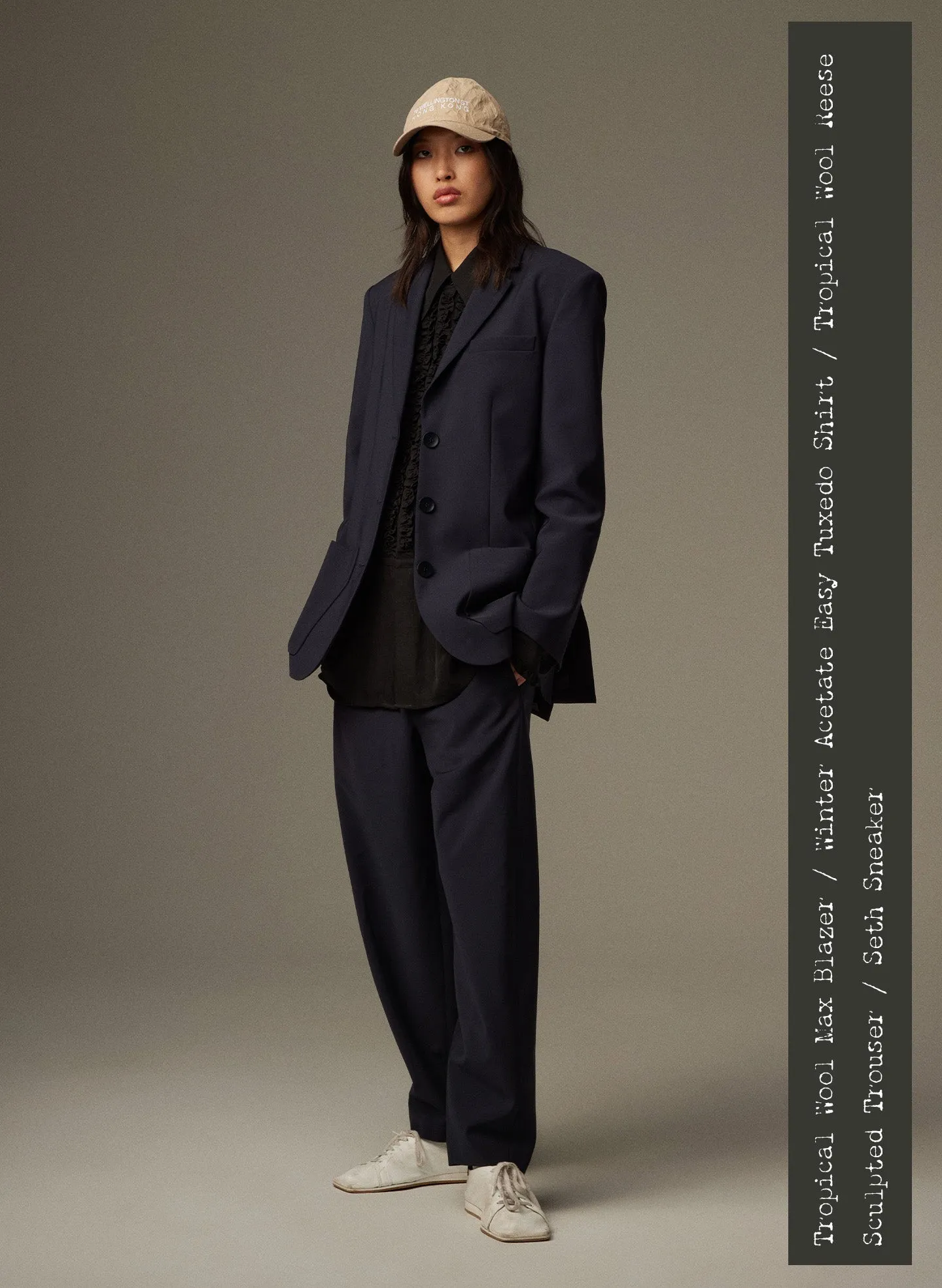 Winter Acetate Easy Tuxedo Shirt sold by Tibi product image thumbnail 2