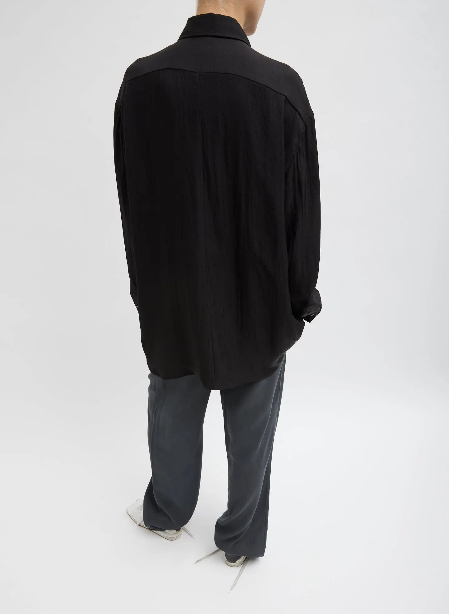 Winter Acetate Easy Tuxedo Shirt sold by Tibi product image thumbnail 5