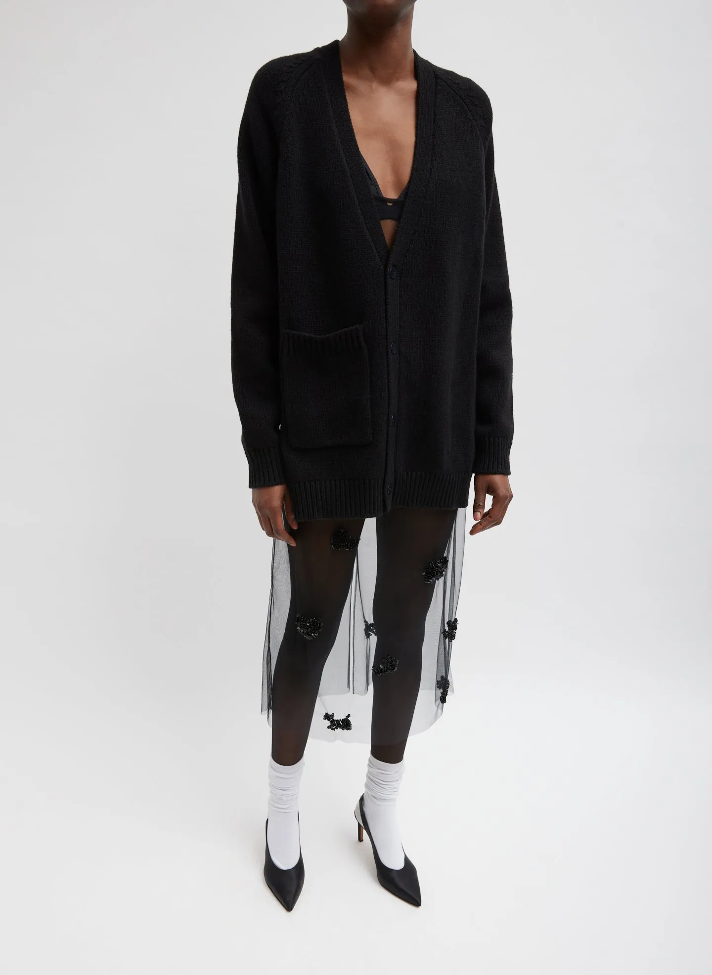 Soft Sweater Fringed Half Cardigan sold by Tibi product image thumbnail 4