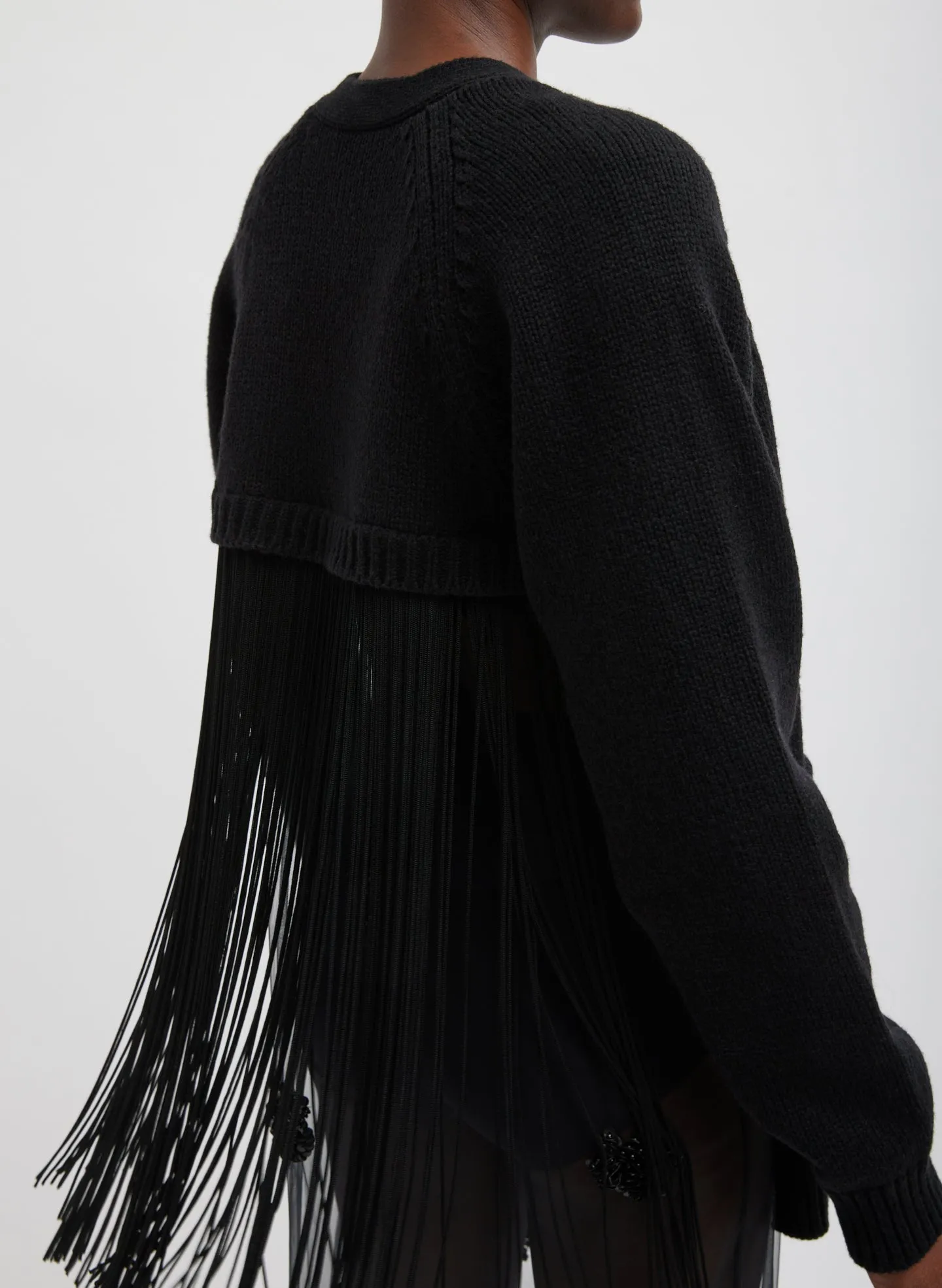 Soft Sweater Fringed Half Cardigan sold by Tibi product image thumbnail 3