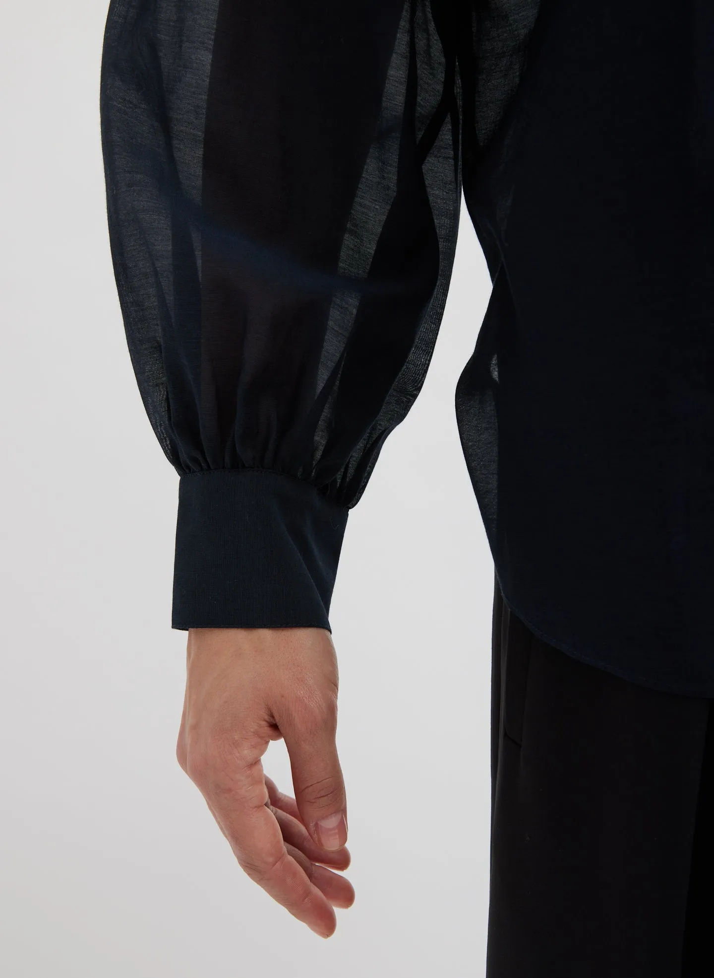 Silk Cotton Shirred Neck Blouse sold by Tibi product image thumbnail 5