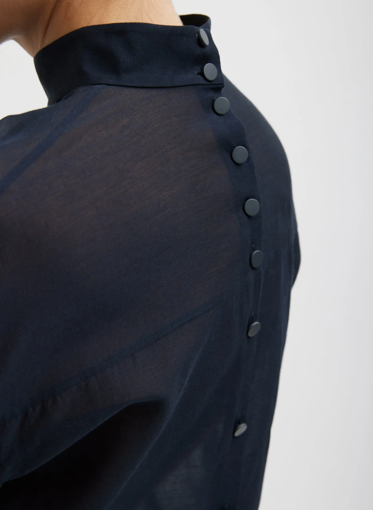 Silk Cotton Shirred Neck Blouse sold by Tibi product image thumbnail 3