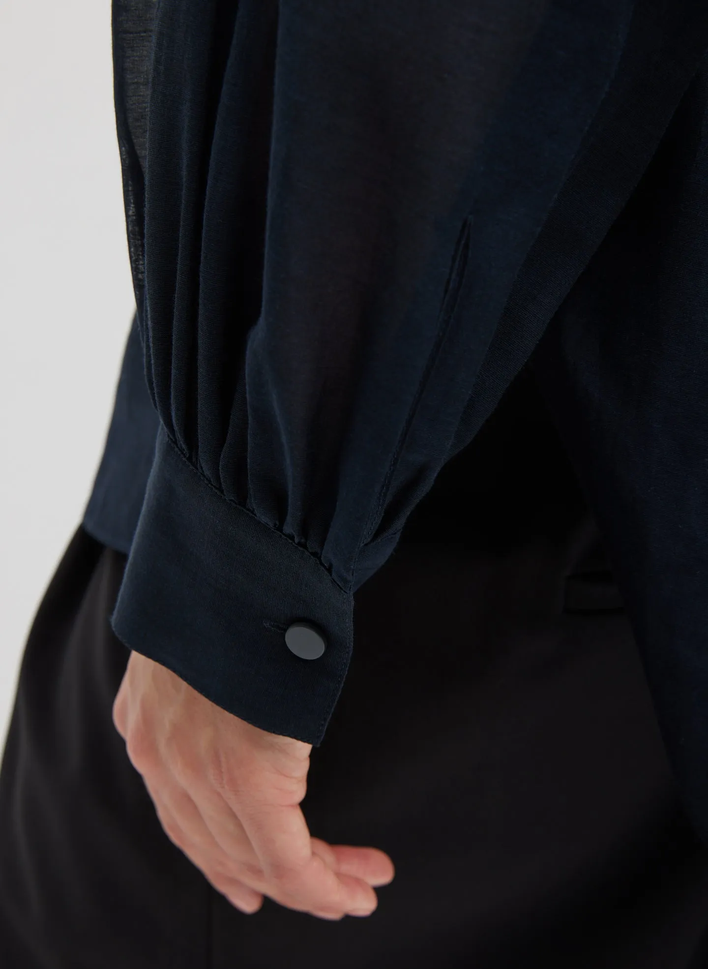 Silk Cotton Shirred Neck Blouse sold by Tibi product image thumbnail 4