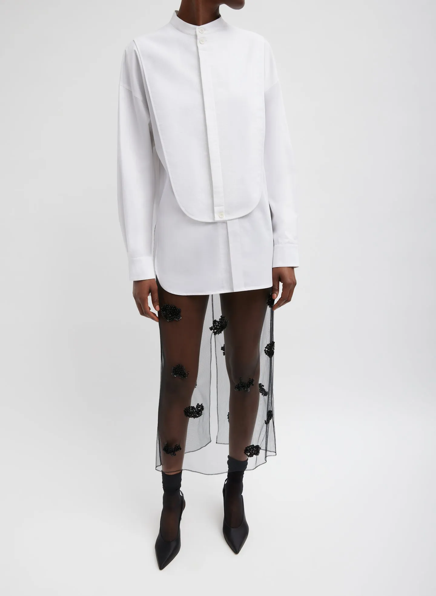 Eco Poplin Tuxedo Shirt With Bib Flap sold by Tibi product image thumbnail 5