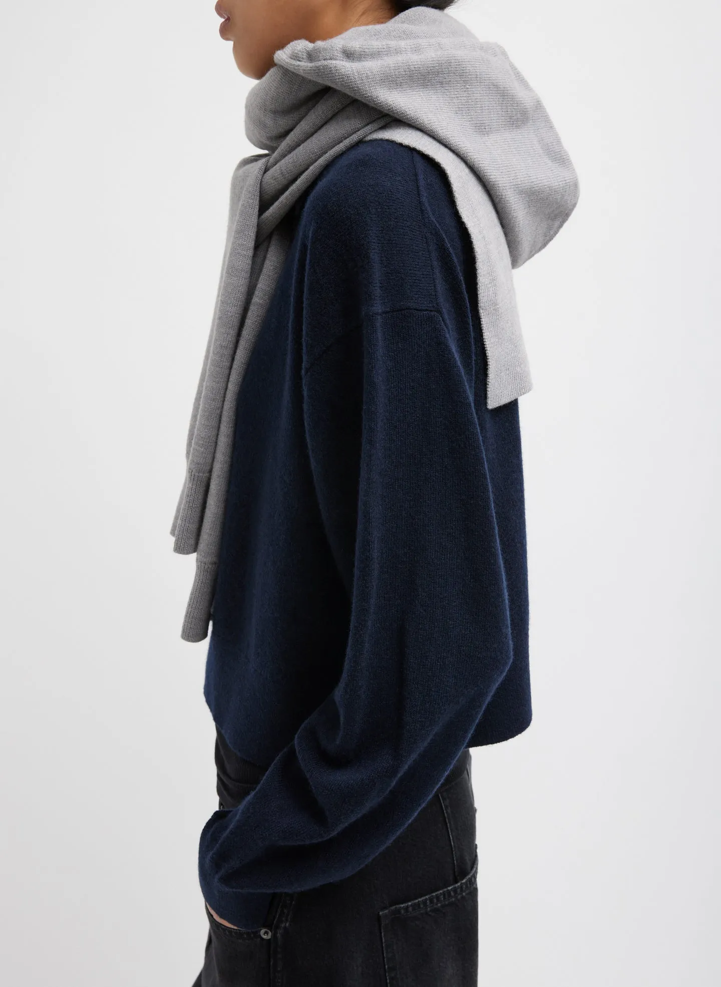 Light Weight Airy Extrafine Wool Hooded Scarf sold by Tibi product image thumbnail 3