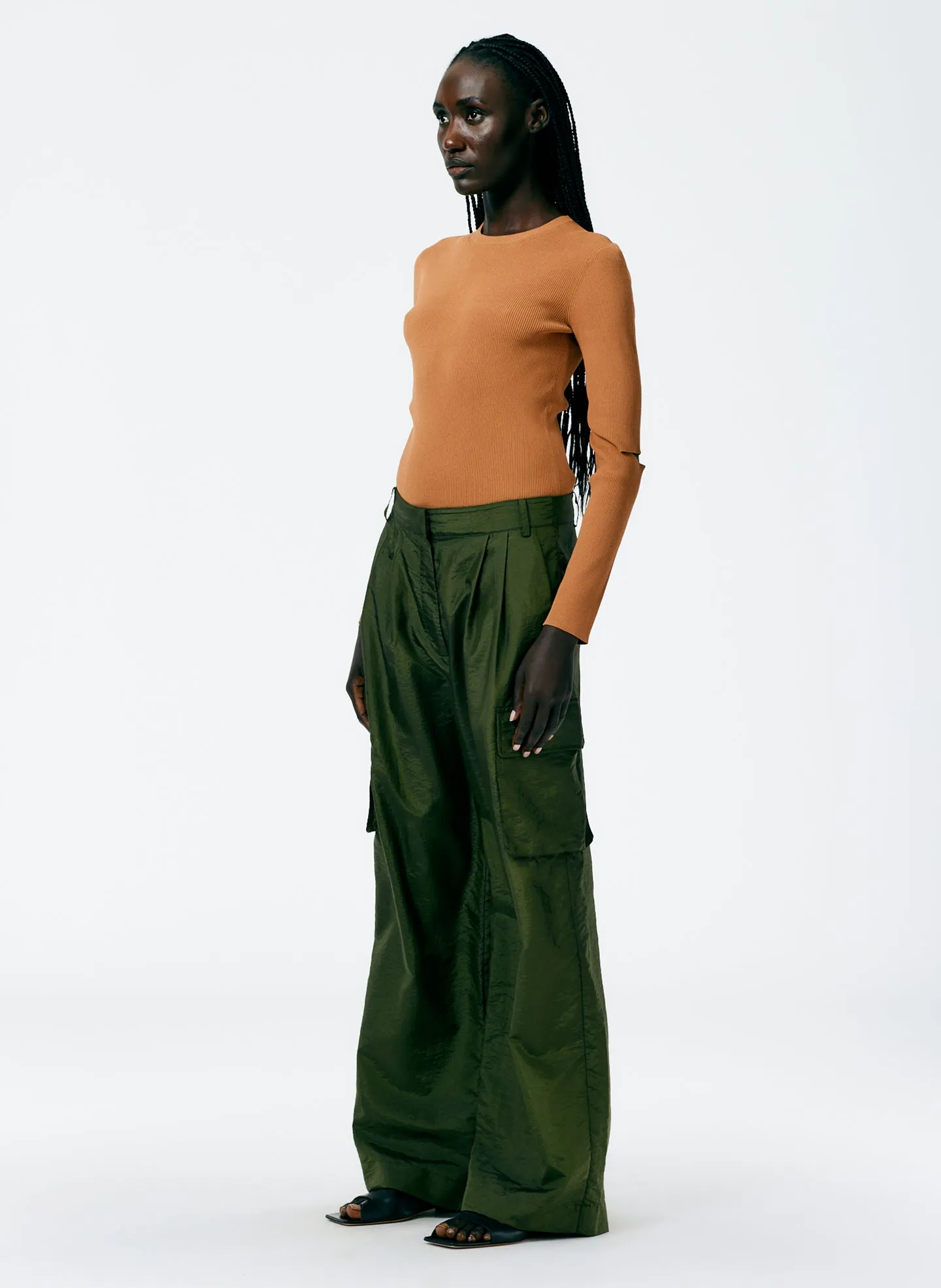 Stella Crispy Nylon Pleated Cargo Pant sold by Tibi product image thumbnail 3