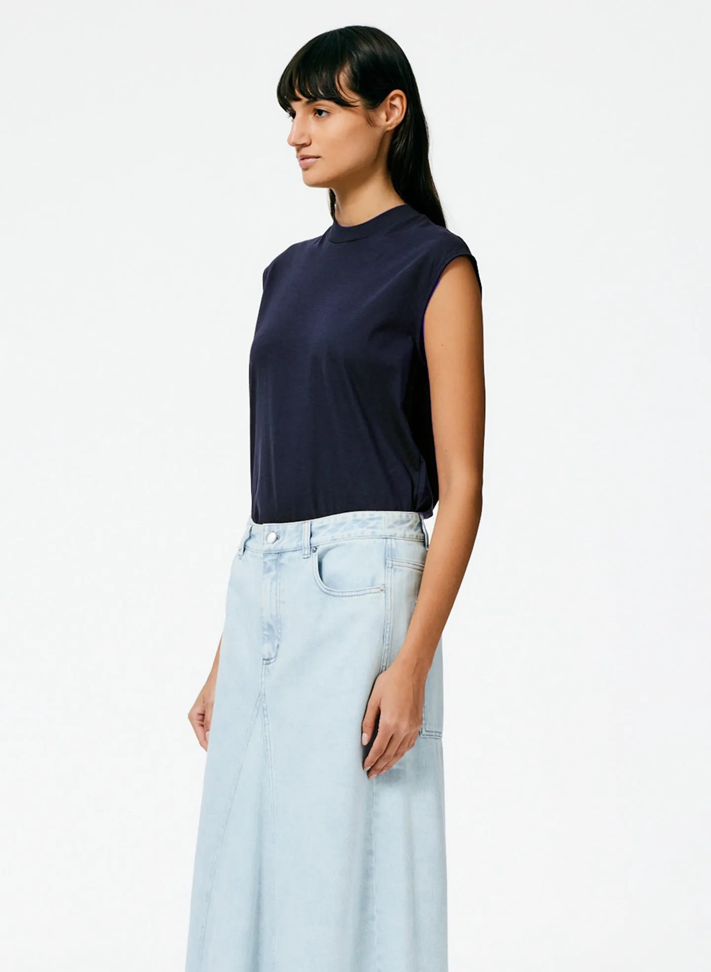 Mock Neck Sleeveless T-Shirt sold by Tibi product image thumbnail 2