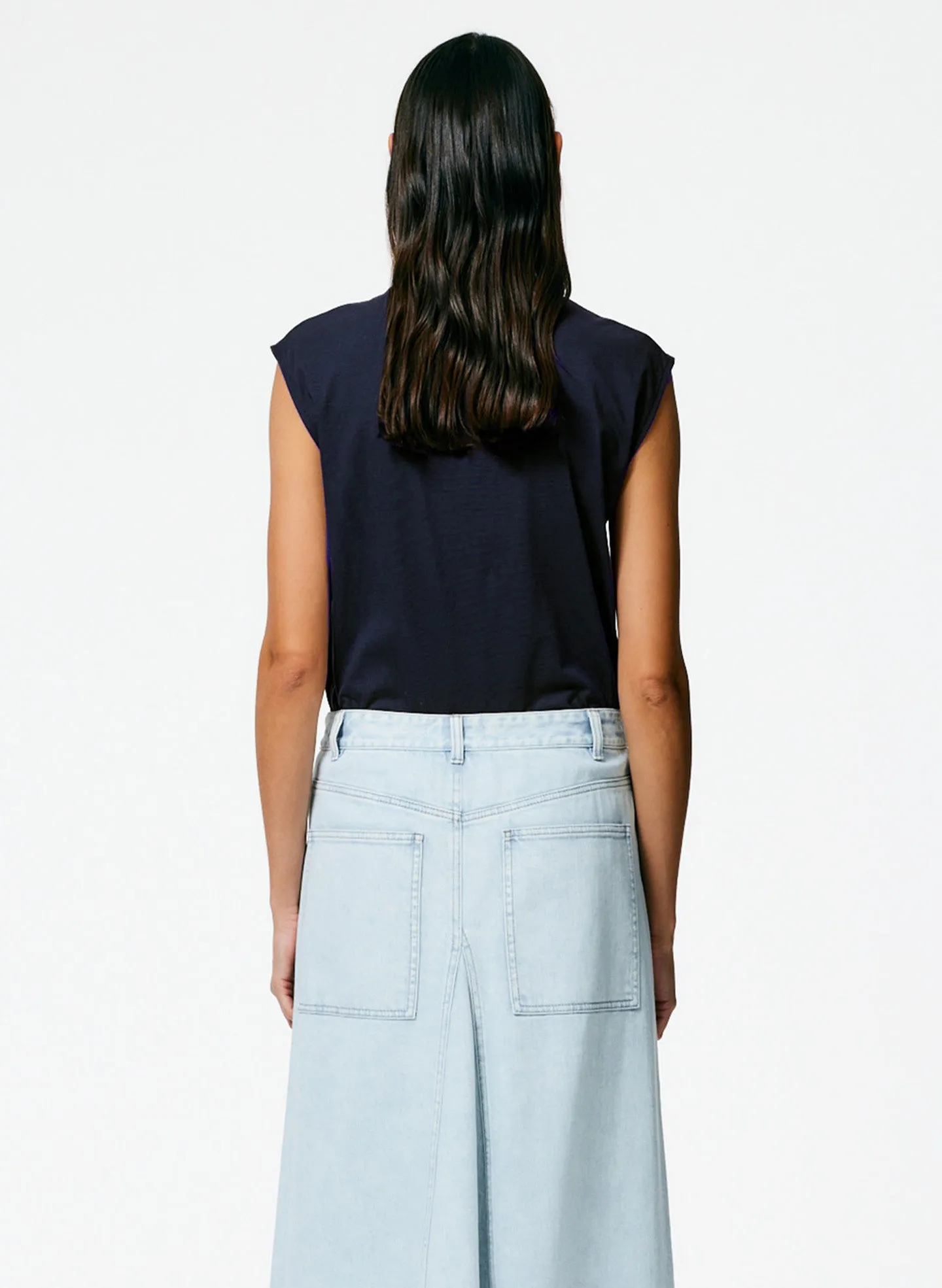 Mock Neck Sleeveless T-Shirt sold by Tibi product image thumbnail 3