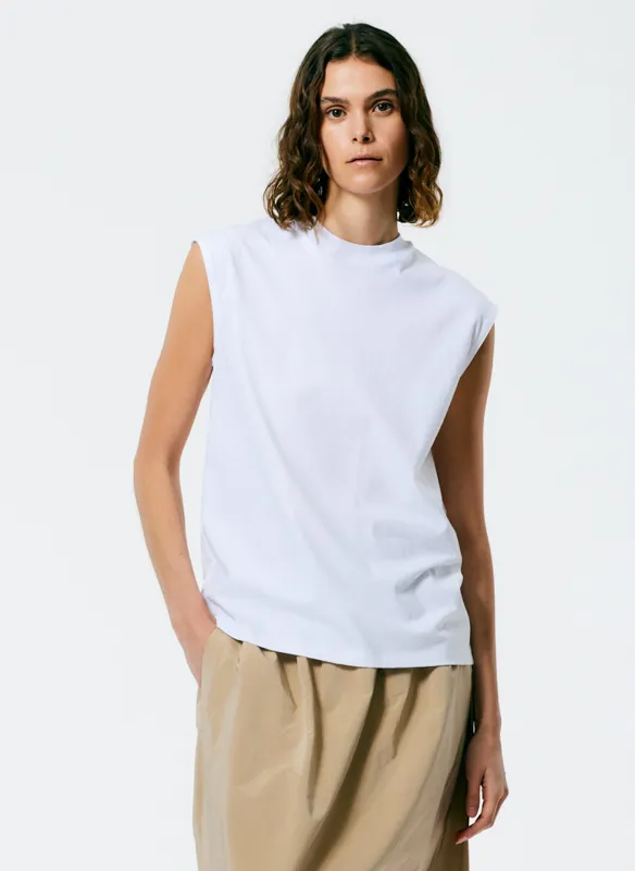 Mock Neck Sleeveless T-Shirt made by Tibi