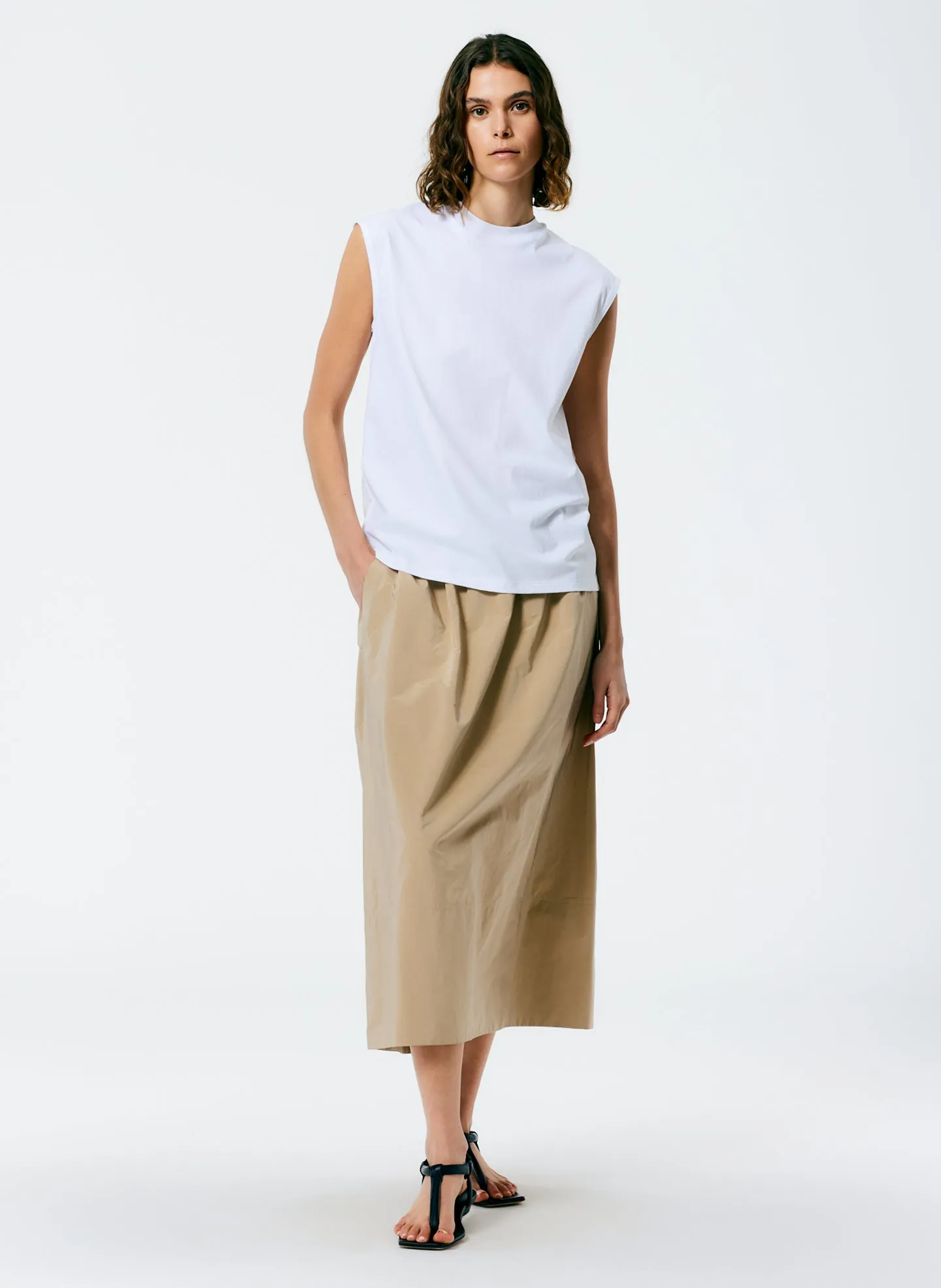 Mock Neck Sleeveless T-Shirt sold by Tibi product image thumbnail 3