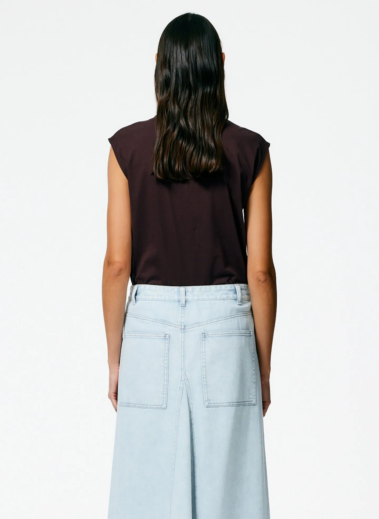 Mock Neck Sleeveless T-Shirt sold by Tibi product image thumbnail 3
