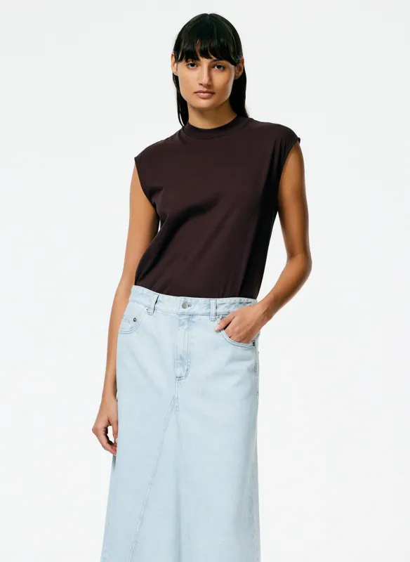 Mock Neck Sleeveless T-Shirt sold by Tibi
