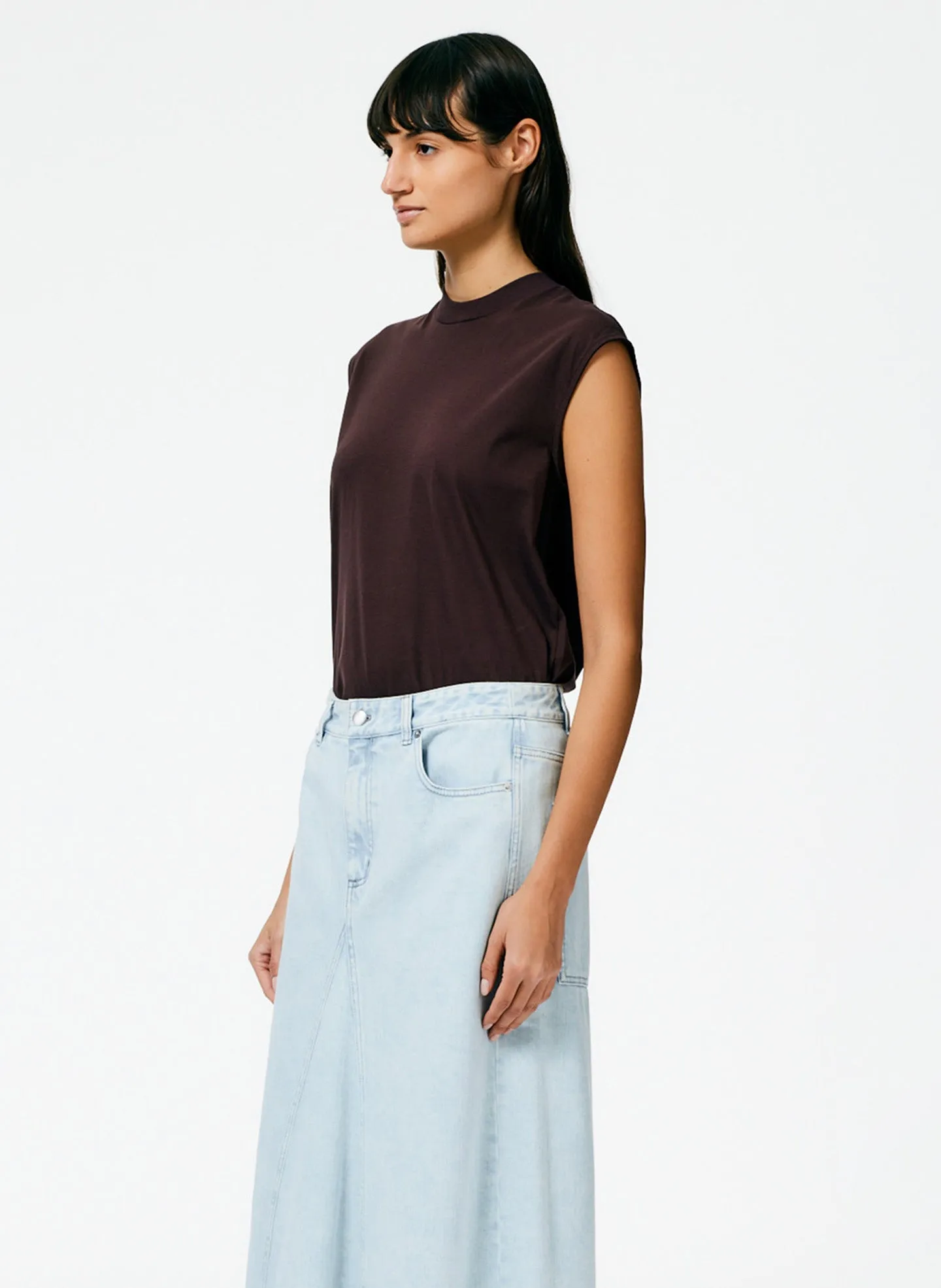 Mock Neck Sleeveless T-Shirt sold by Tibi product image thumbnail 2